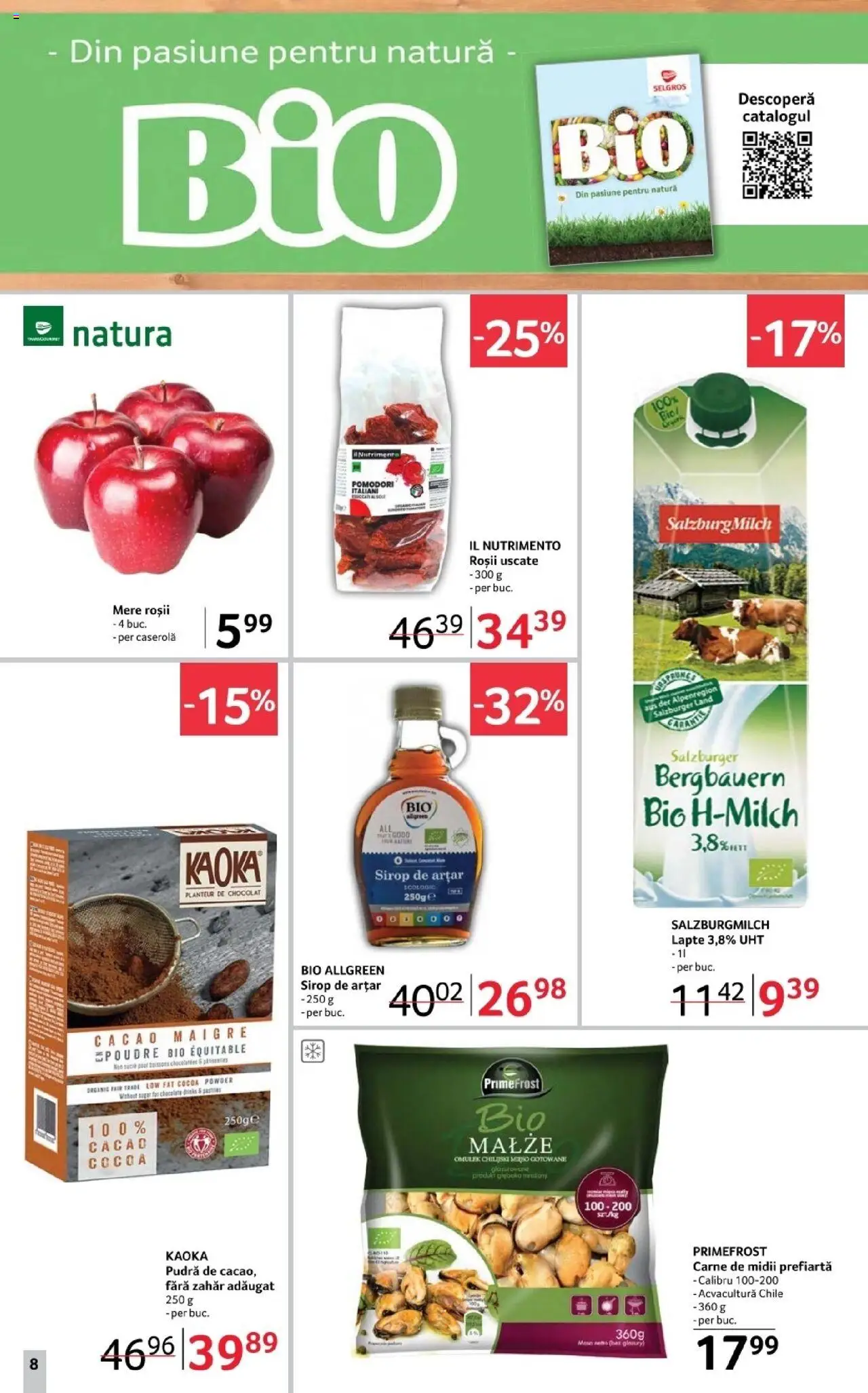 Noul catalog Selgros – valabil de la 17.10.2025 | Pagină: 8 | Produse: Sirop de arțar, Roșii, Cacao, Zahăr