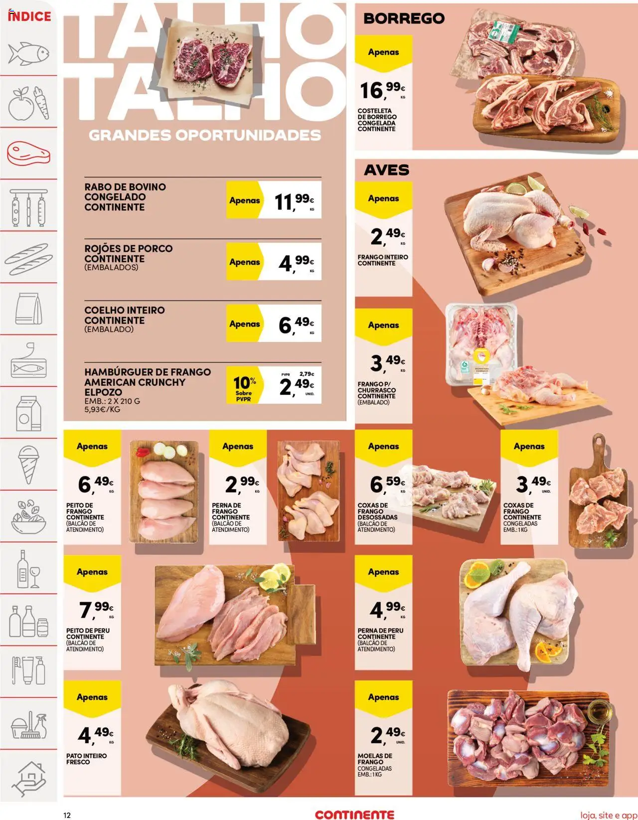 Continente folheto │ válido de 09.09.2025 | Página: 12 | Produtos: Peito de frango, Peito de peru, Frango, Coelho