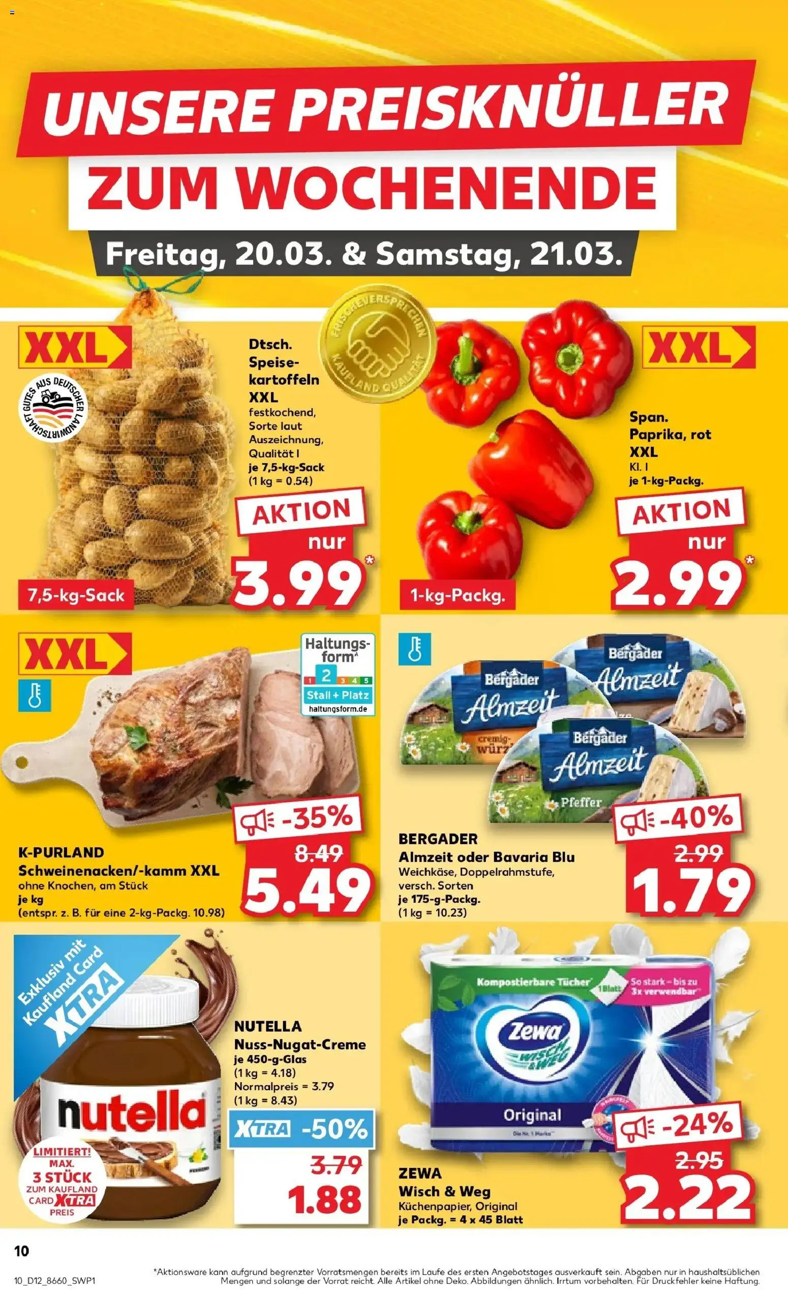 Kaufland Prospekt Stolberg	 – gültig ab 19.03.2026 | Seite: 10 | Produkte: Zewa, Nutella, Kartoffeln, Pfeffer