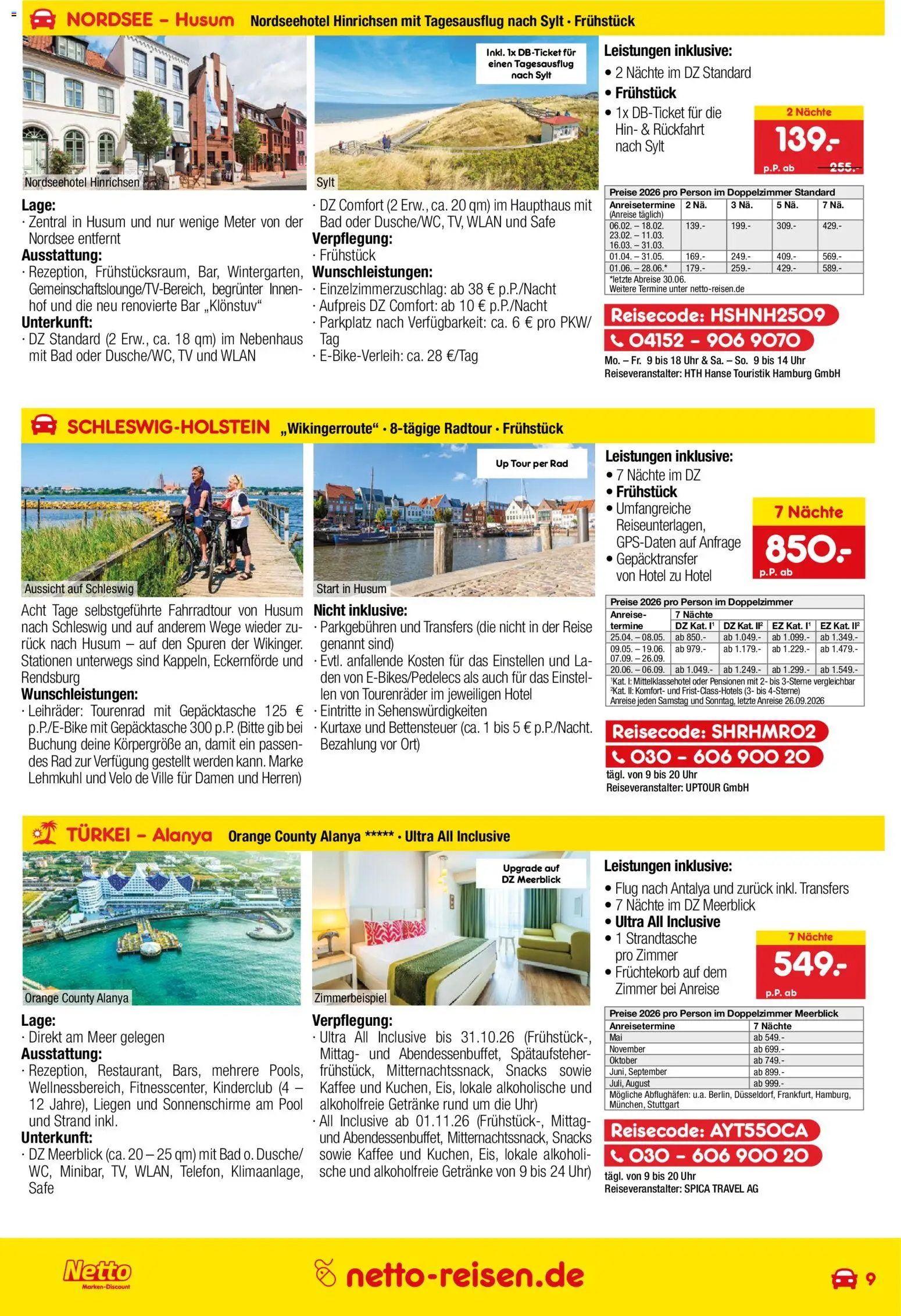 Netto Reisen Prospekt 	 – gültig ab 29.01.2026 | Seite: 9 | Produkte: Kaffee, Bad, Uhr, TV