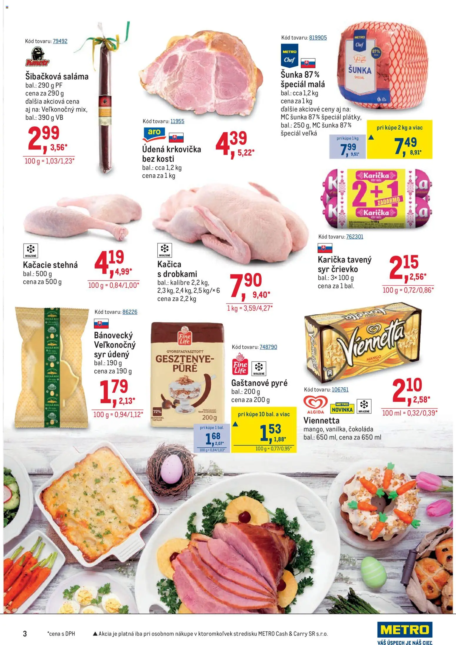 Nové Metro akcie – leták je platný od 11.03.2026 | Strana: 3 | Produkty: Syr, Saláma, Šunka, Krkovička
