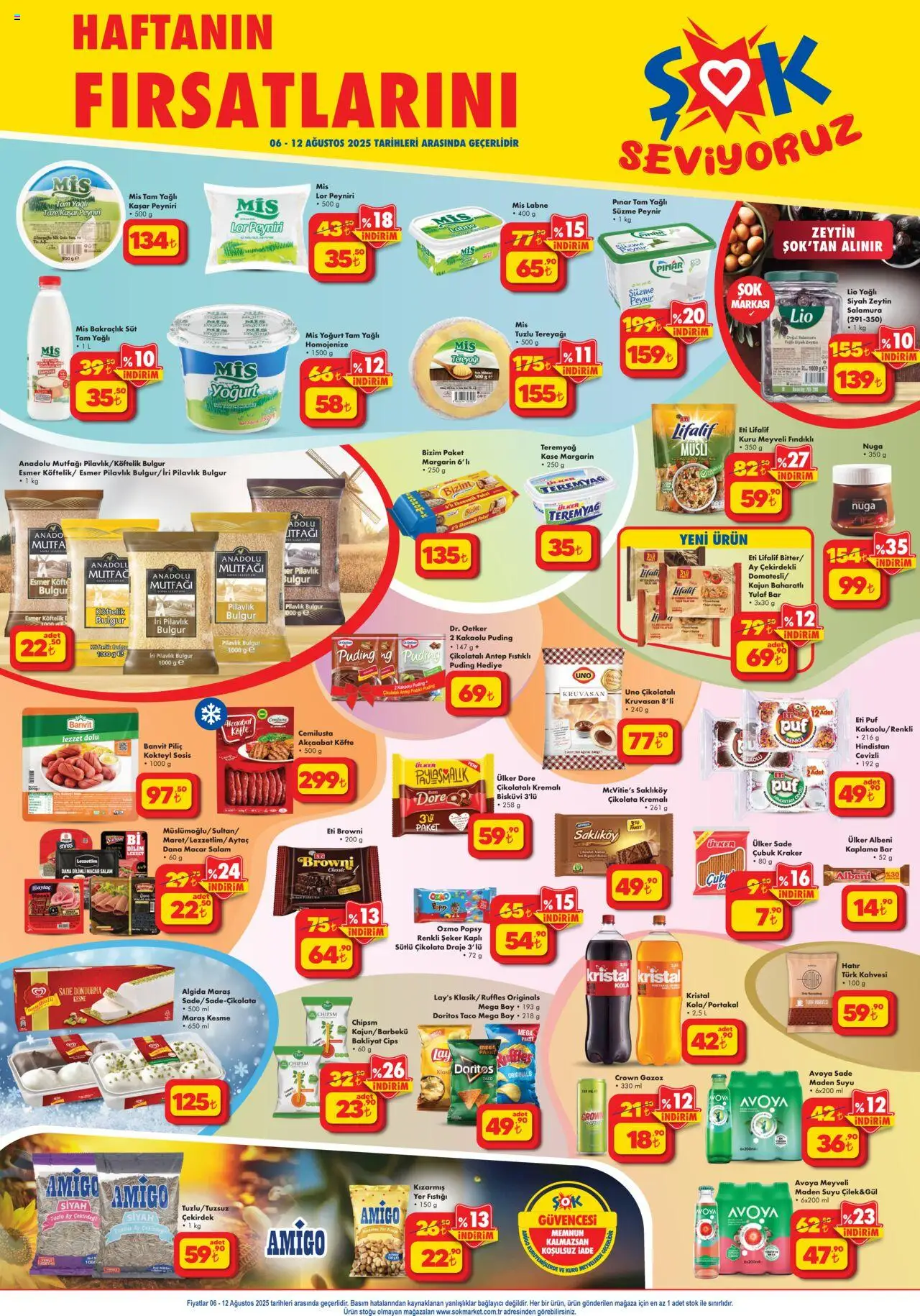 Şok Market Katalog - 06.08.2025 tarihinden itibaren geçerlidir | Sayfa: 1 | Ürünler: Süt, Tereyağı, Maden suyu, Bisküvi