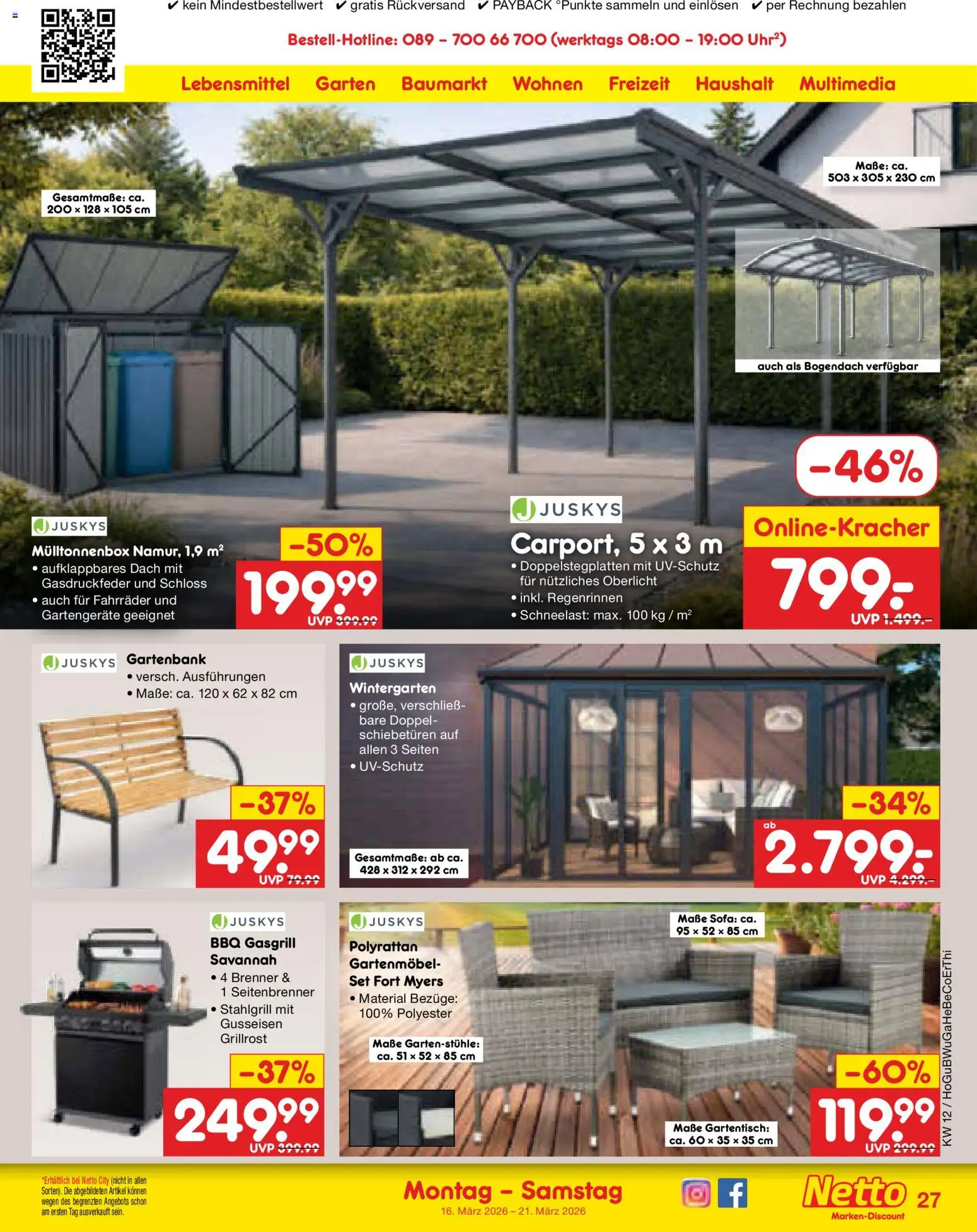 Netto Marken-Discount Prospekt 	 – gültig ab 16.03.2026 | Seite: 45 | Produkte: Sofa, Gartenmöbel