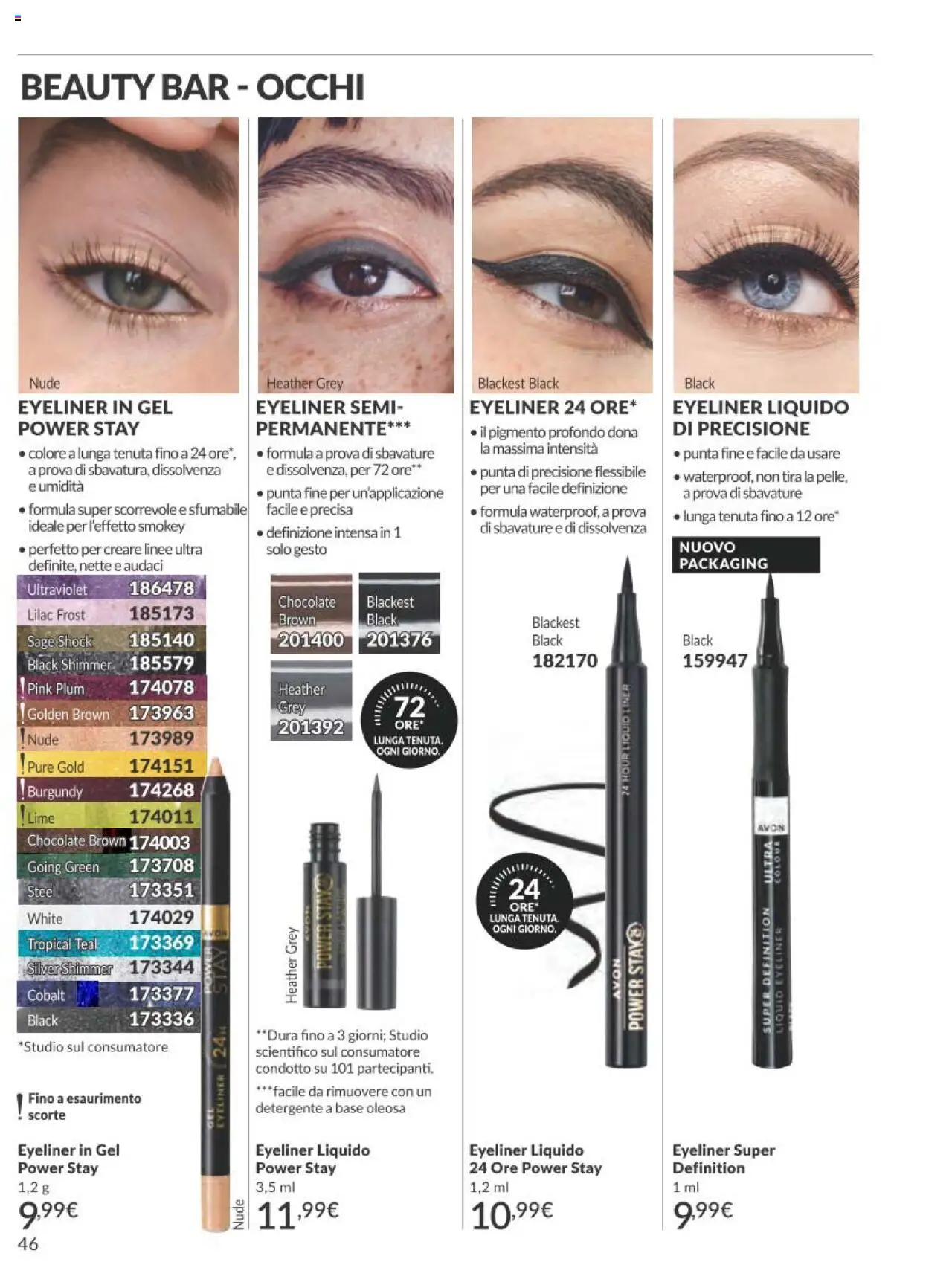 Volantino Avon del 01.10.2025 | Pagina: 46 | Prodotti: Eyeliner, Detergente, Lime