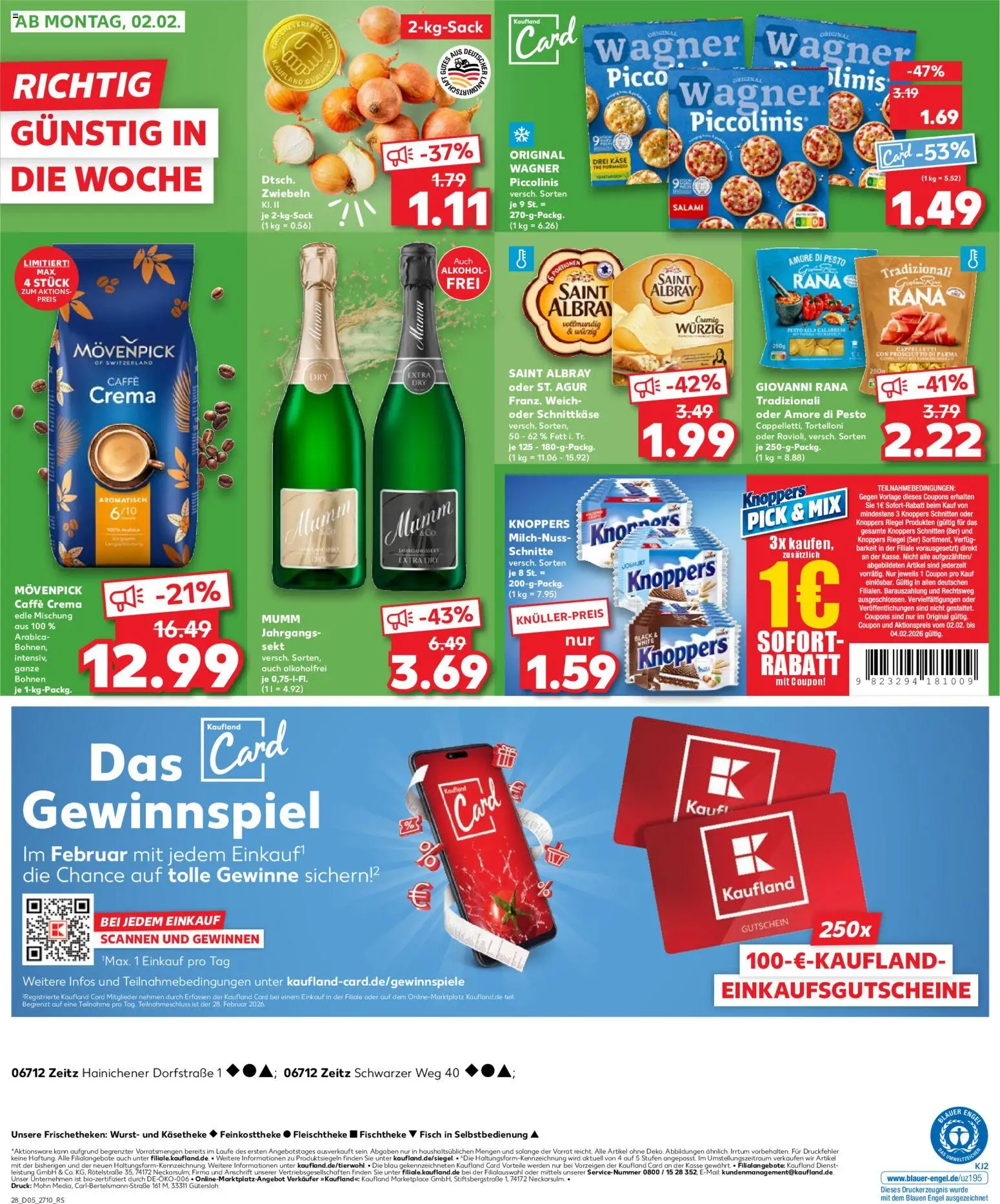 Kaufland prospekt Zeitz	 – gültig ab 29.01.2026 | Seite: 28 | Produkte: Zwiebeln, Knoppers, Salami, Tee