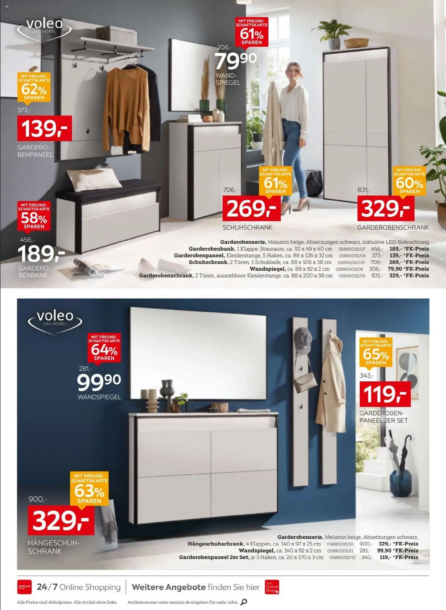 XXXL Lutz - Wohnaccessoires – gültig ab 28.12.2025 | Seite: 14 | Produkte: Schrank, Wandspiegel, Spiegel, Garderobenschrank