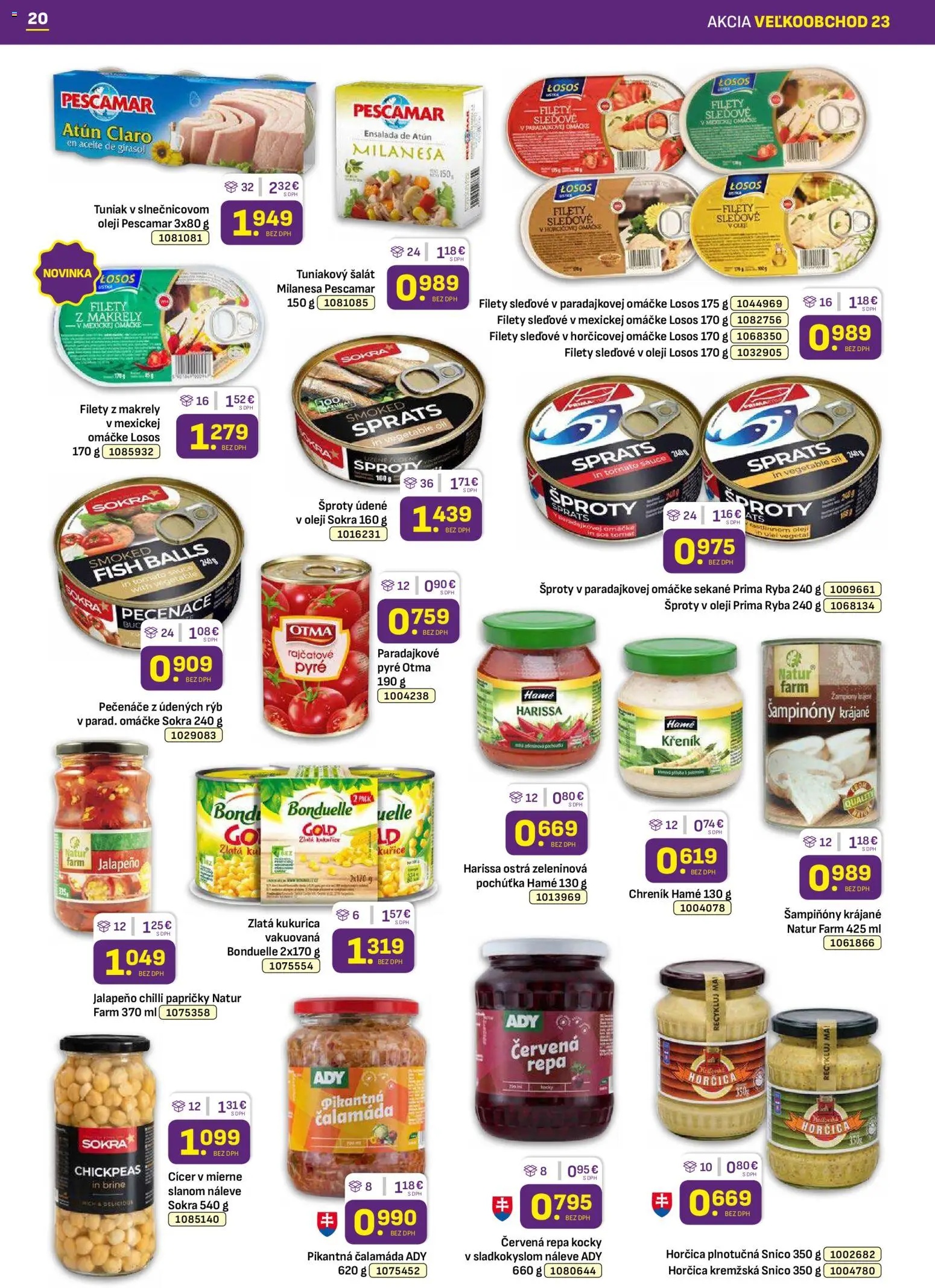 Nové Libex akcie – leták je platný od 17.11.2025 | Strana: 20 | Produkty: Šalát, Omáčka, Červená repa, Kukurica