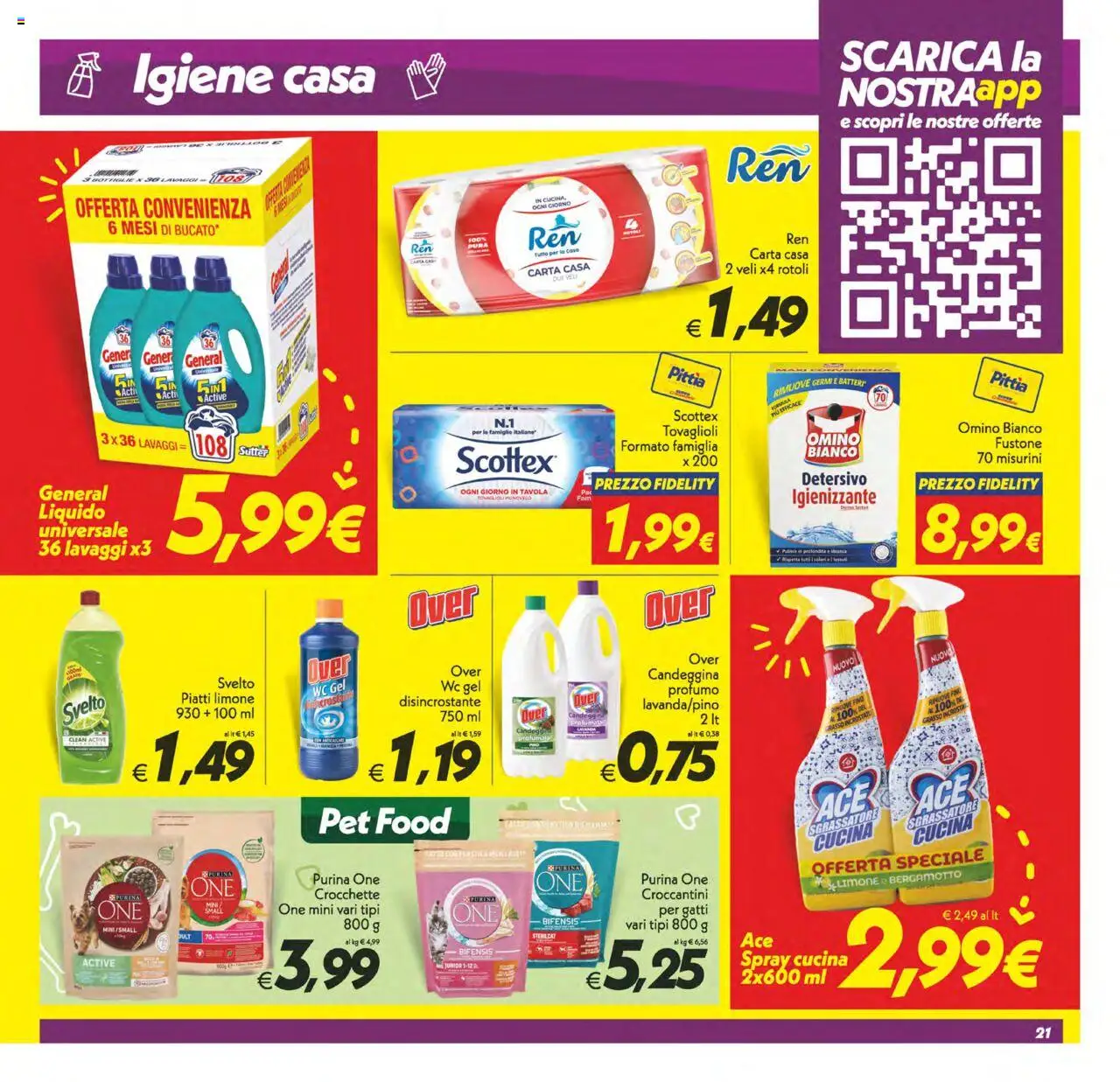 Volantino SuperConveniente del 03.10.2025 | Pagina: 21 | Prodotti: Candeggina, Limone, Crocchette, WC