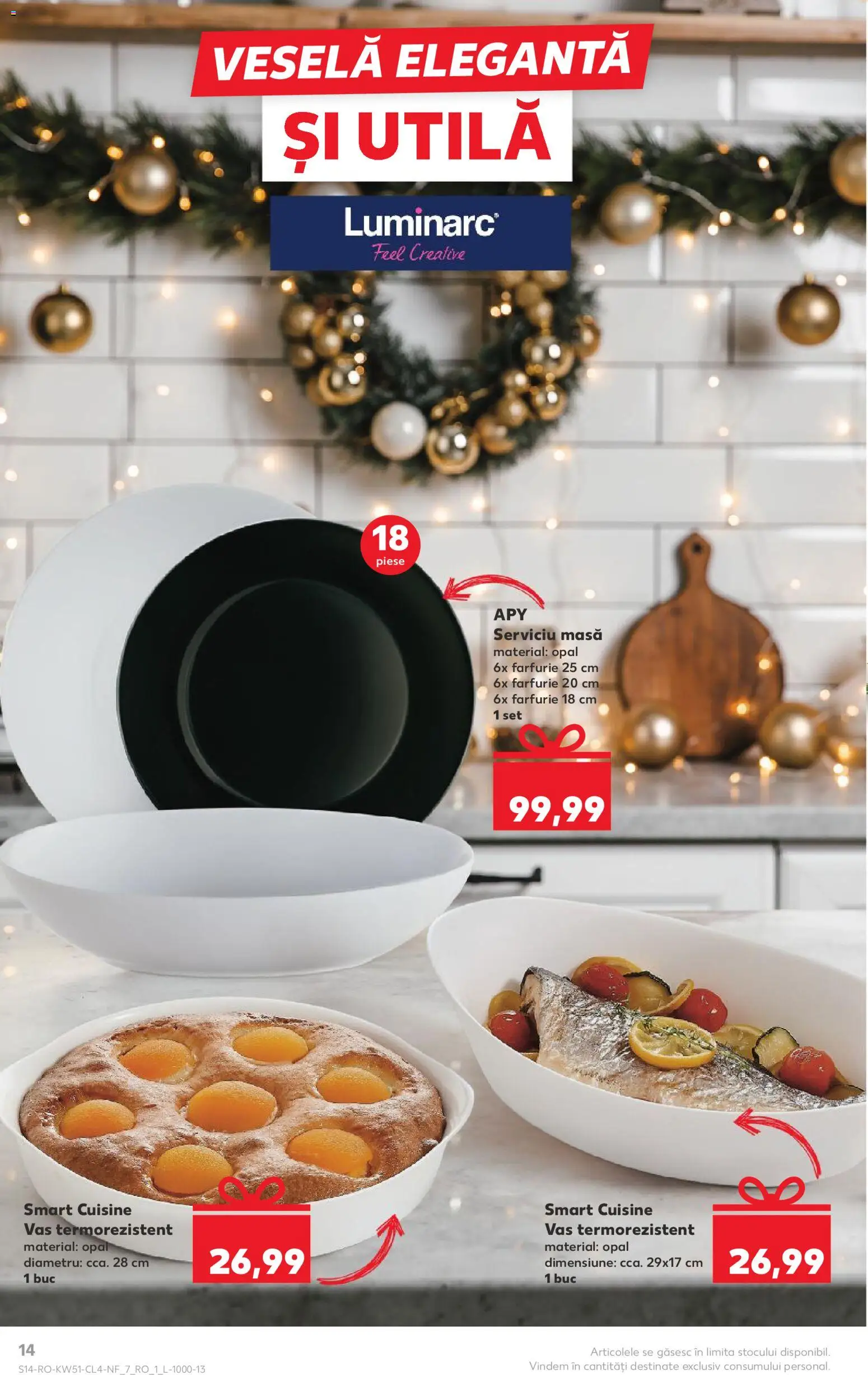 Noul catalog Kaufland – valabil de la 17.12.2025 | Pagină: 14 | Produse: Masă, Farfurie