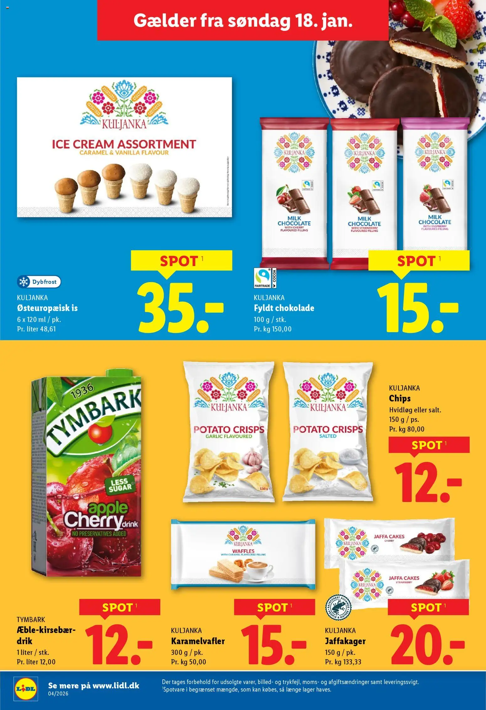 Lidl tilbudsavis – gyldig fra 18.01.2026 | Side: 13 | Produkter: Chokolade, Hvidløg, Is, Cherry