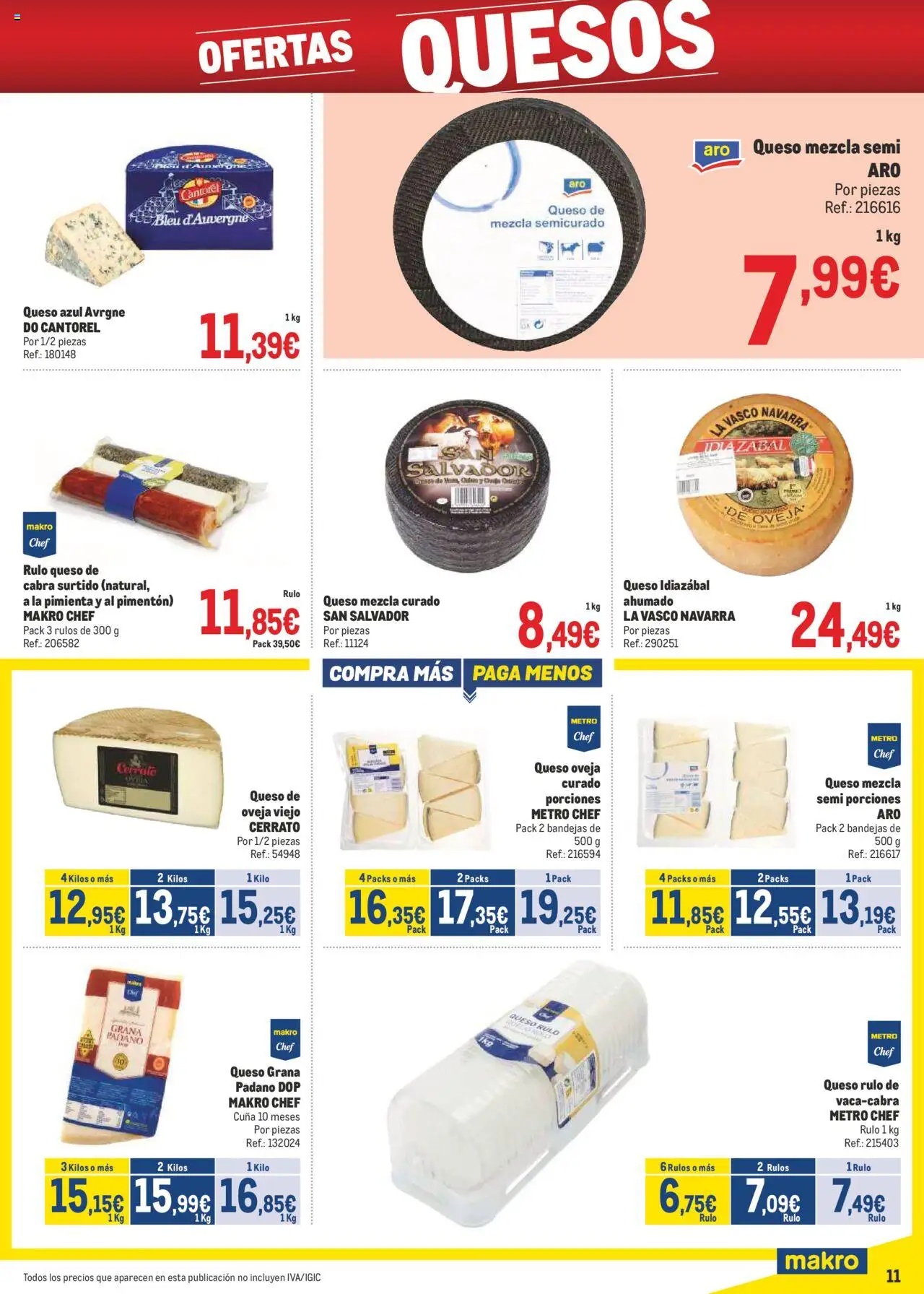 Makro - Precios Sur │ válido desde el 04.08.2025 | Página: 11 | Productos: Queso, Cuna