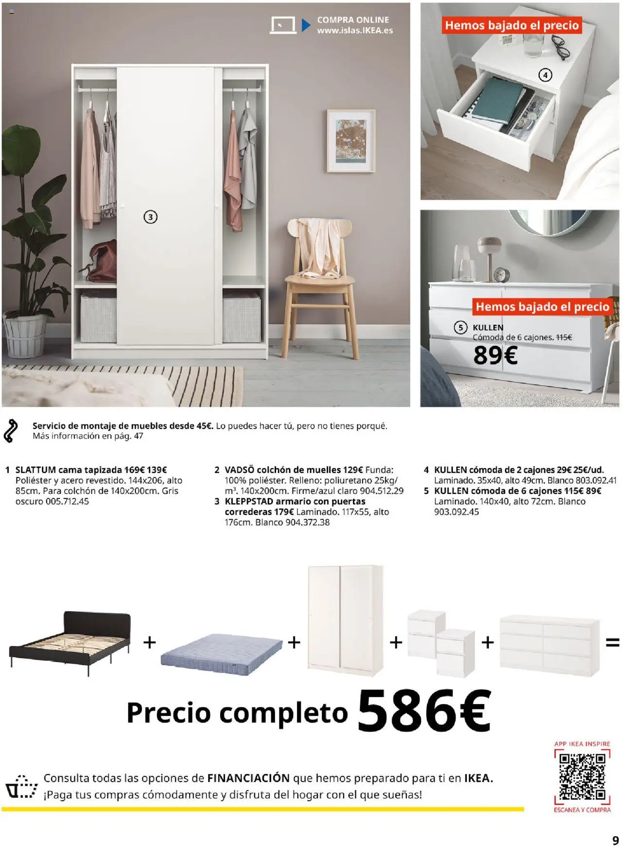 Catálogo IKEA Precios bajos. Muy bajos │ válido desde el 04.02.2025 | Página: 9 | Productos: Colchon, Muebles, Funda, Cama