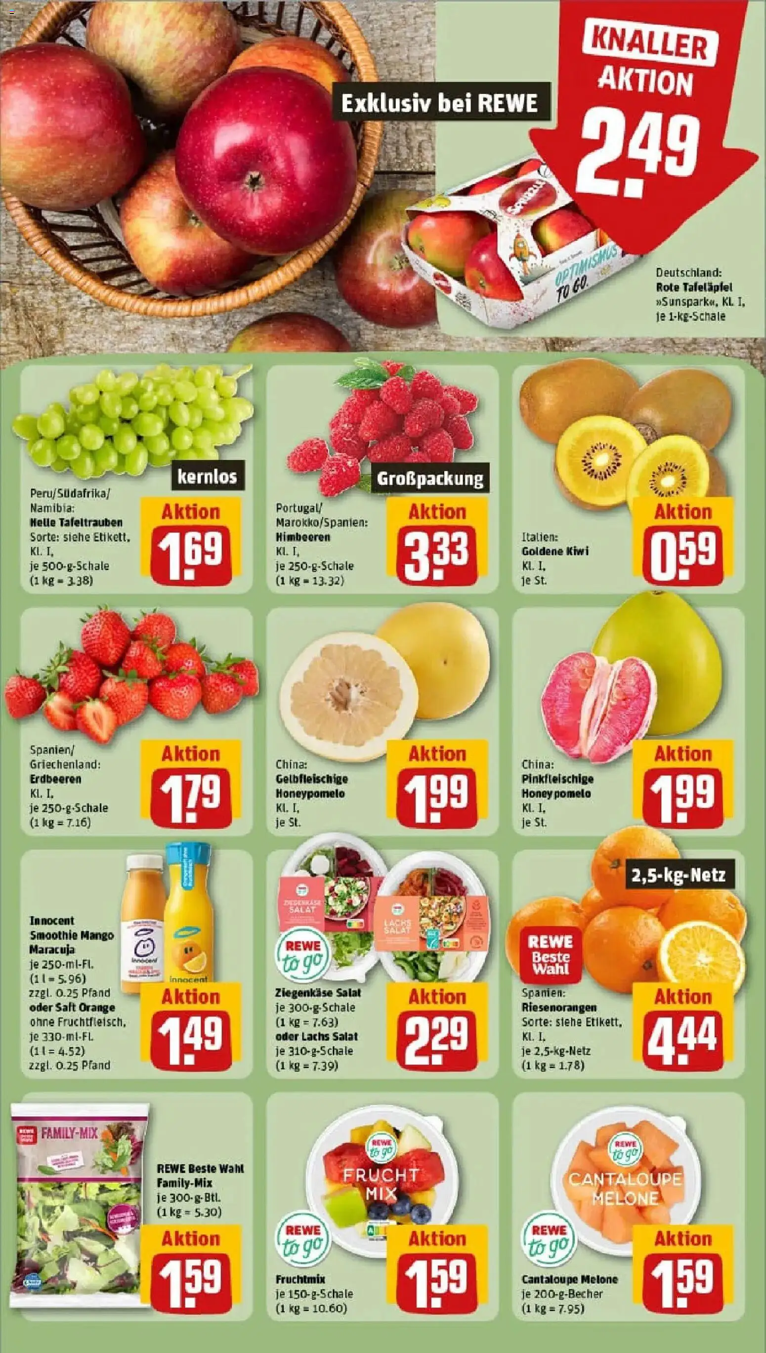 Rewe prospekt Neuss	 – gültig ab 11.01.2026 | Seite: 6 | Produkte: Himbeeren, Ziegenkäse, Mango, Saft