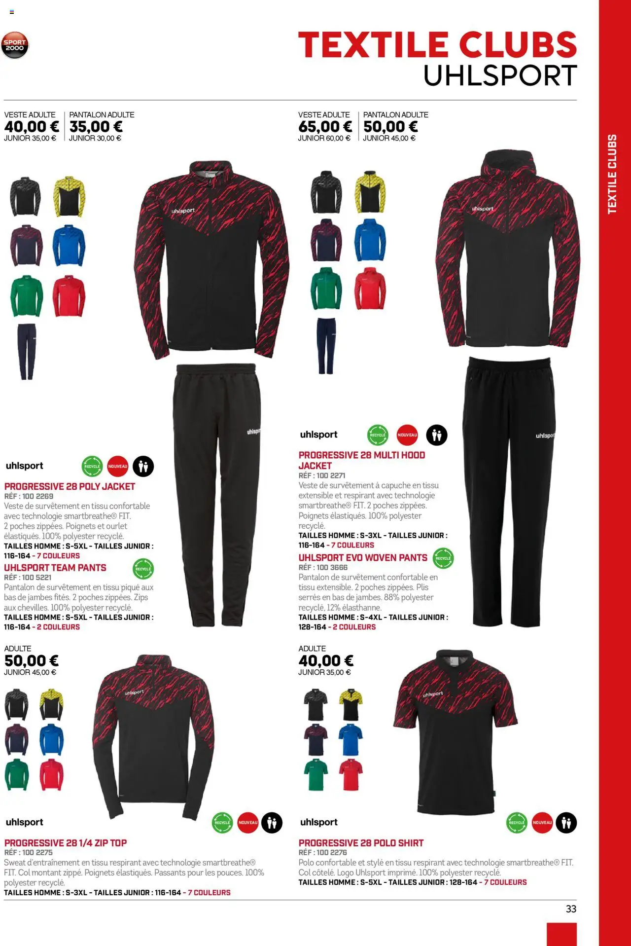 {H1} | Page: 33 | Produits: Polo, Veste, Pantalon