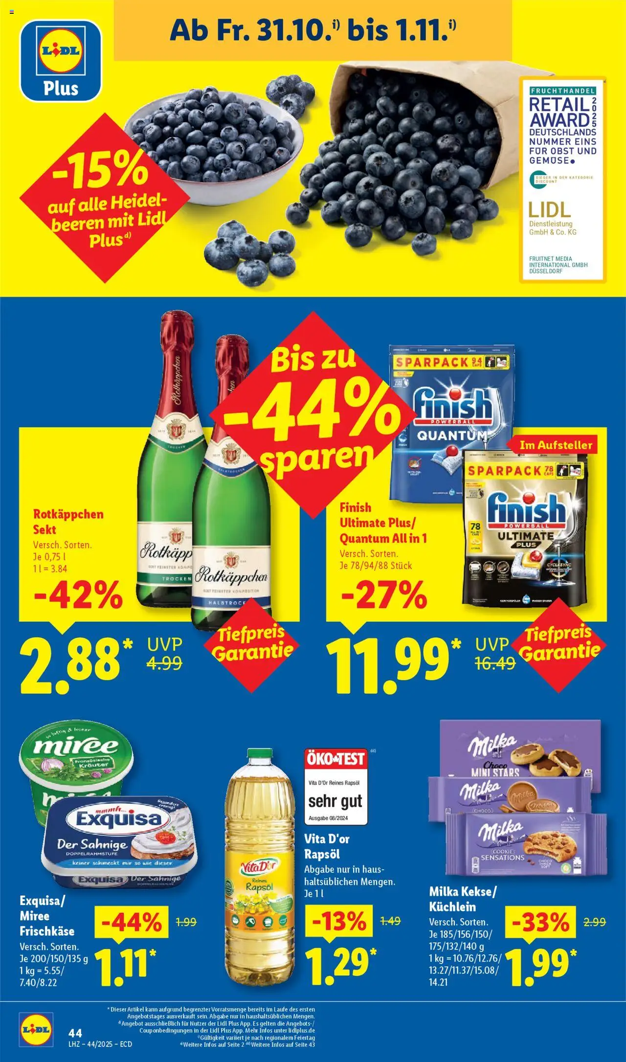 Lidl - Prospekt – gültig ab 27.10.2025 | Seite: 64 | Produkte: Rotkappchen sekt, Sekt, Exquisa, Frischkase