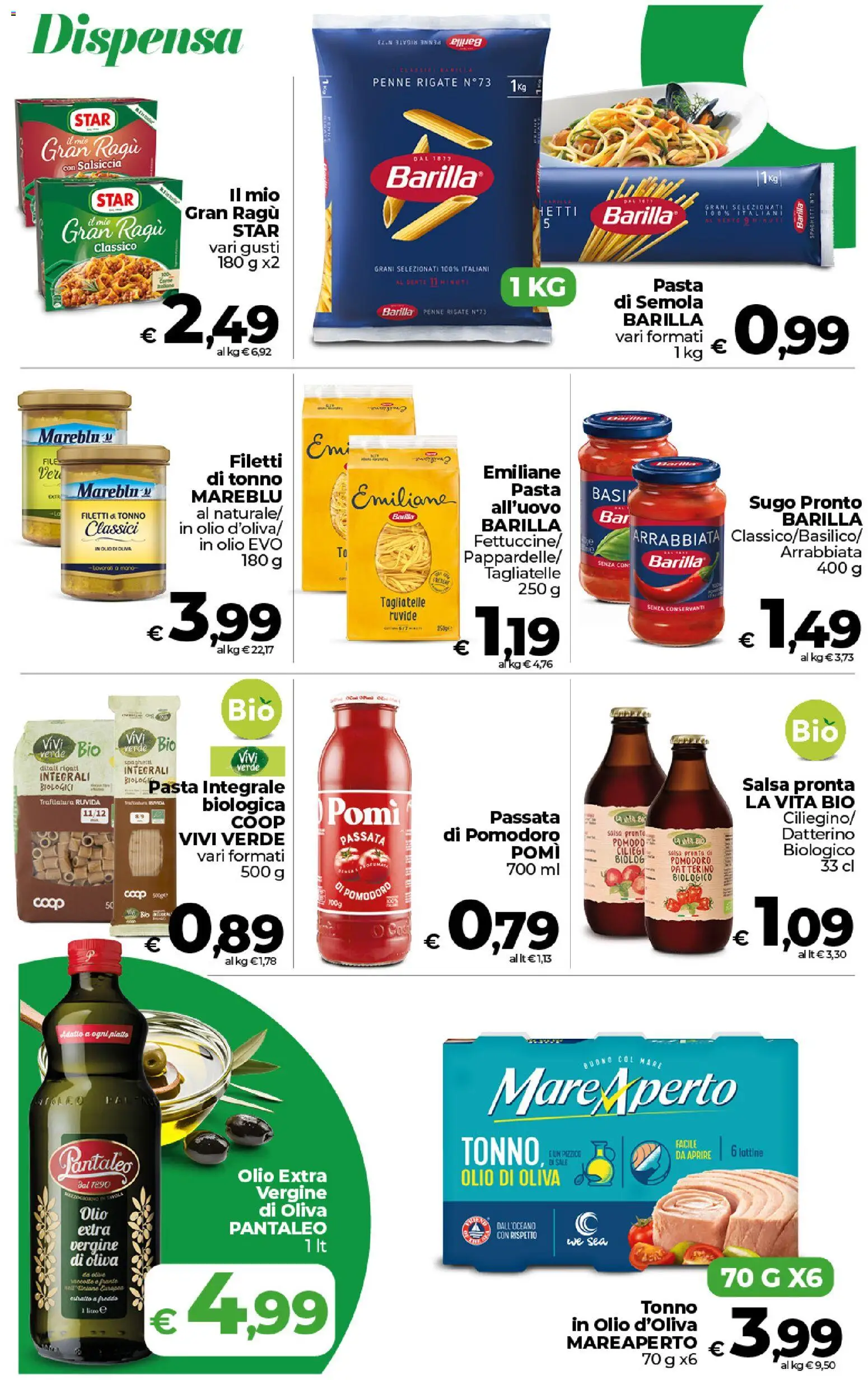 Volantino COOP del 27.01.2026 | Pagina: 16 | Prodotti: Tagliatelle, Passata di pomodoro, Ragú, Tonno