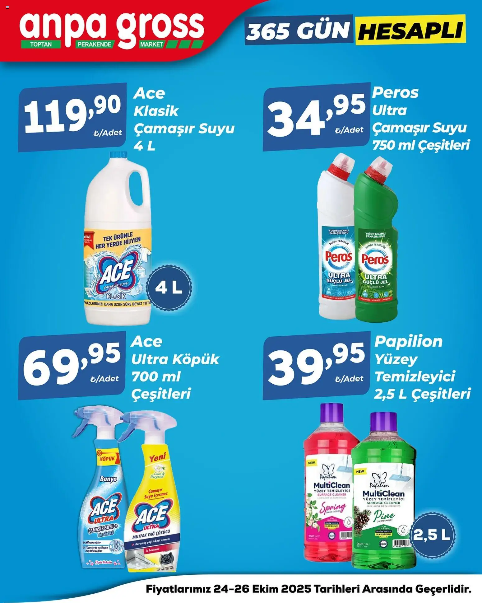 Anpa Gross Katalog Cuma-Pazar - 24.10.2025 tarihinden itibaren geçerlidir | Sayfa: 3 | Ürünler: Banyo, Yağ, Yüzey temizleyici, Yağ çözücü