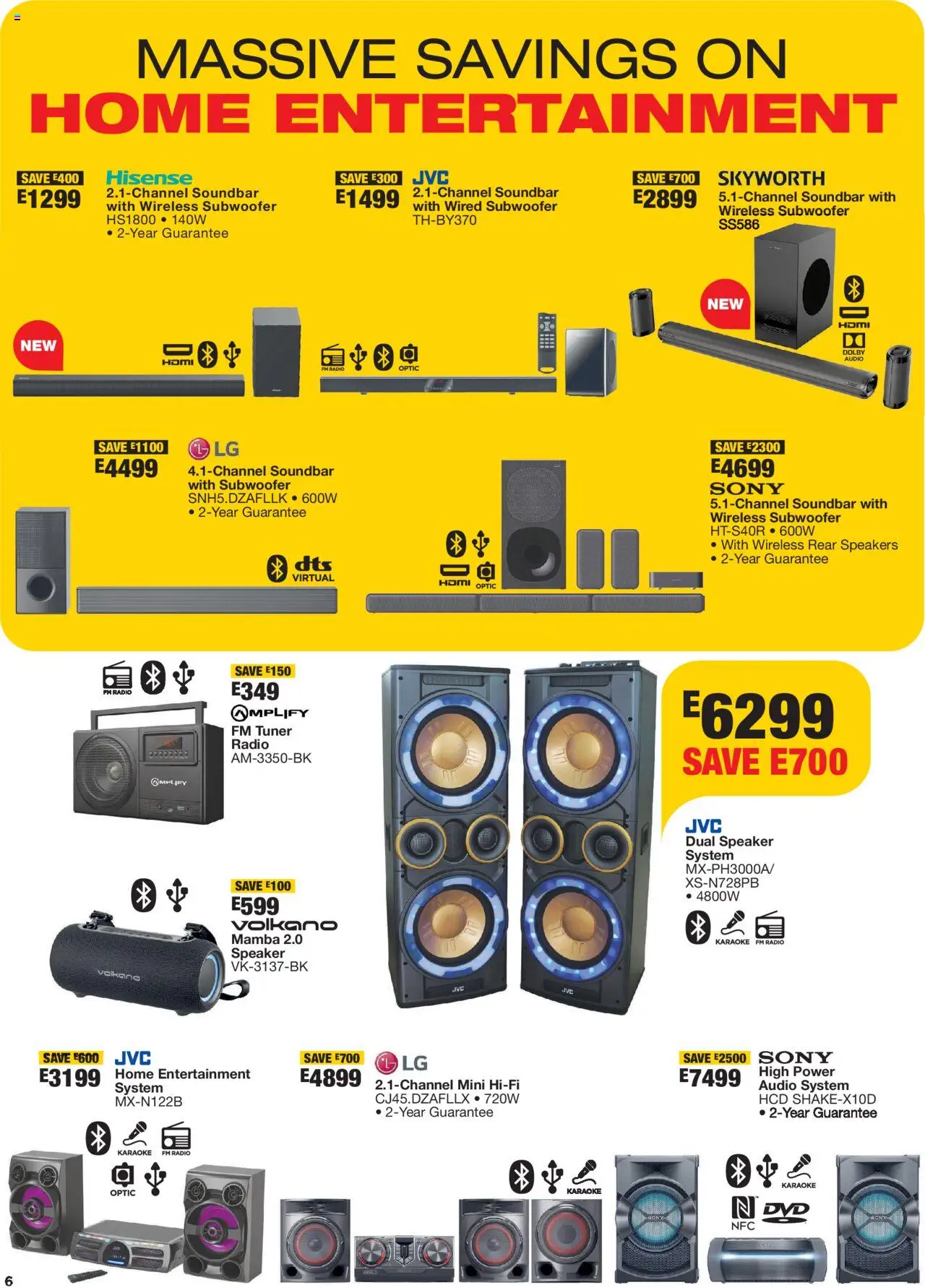 New OK Furniture catalogue – valid from 17.09.2025 | Page: 6 | Products: Audio, Radio, Speaker, Subwoofer