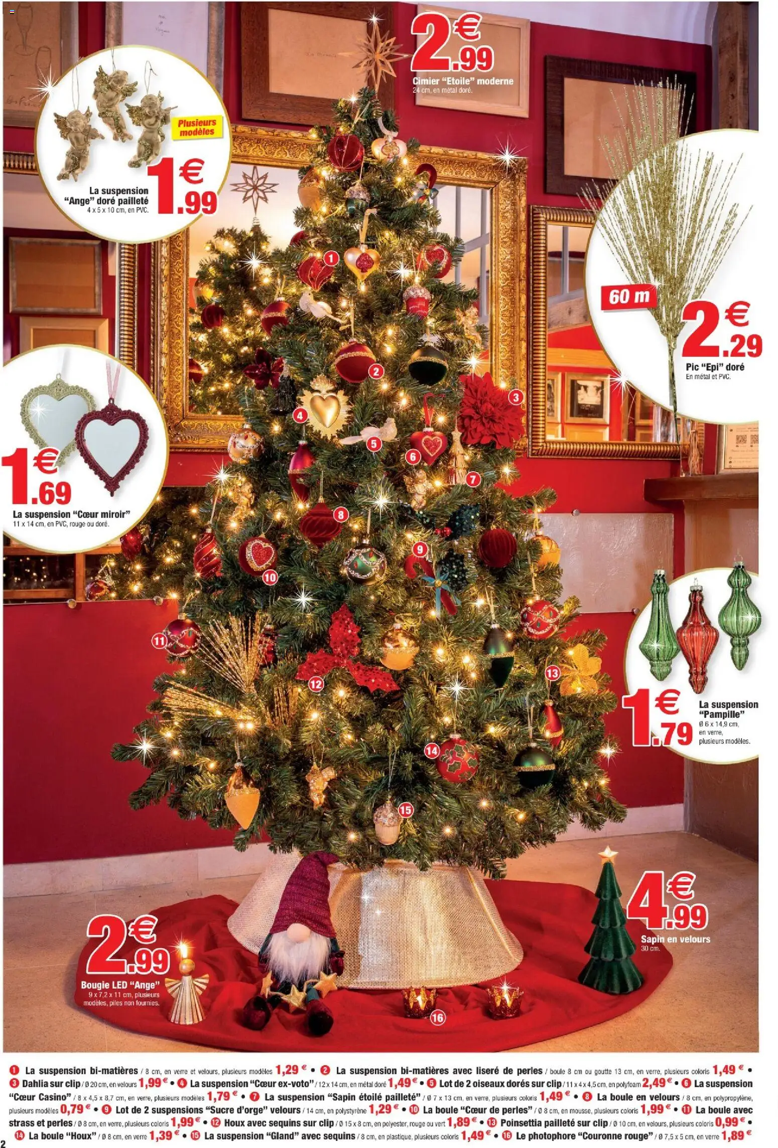 {H1} | Page: 2 | Produits: Poinsettia, Suspension, Miroir, Piles