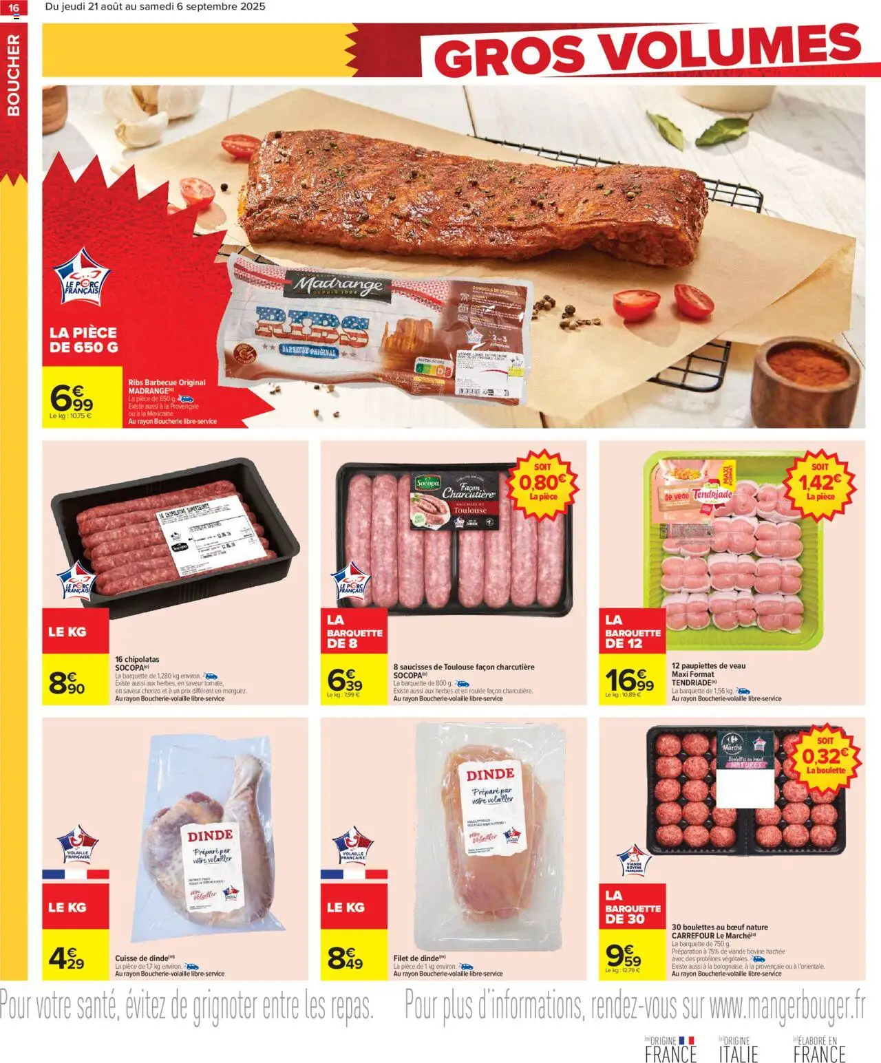  | Page: 18 | Produits: Barbecue, Volaille, Paupiettes de veau, Ribs