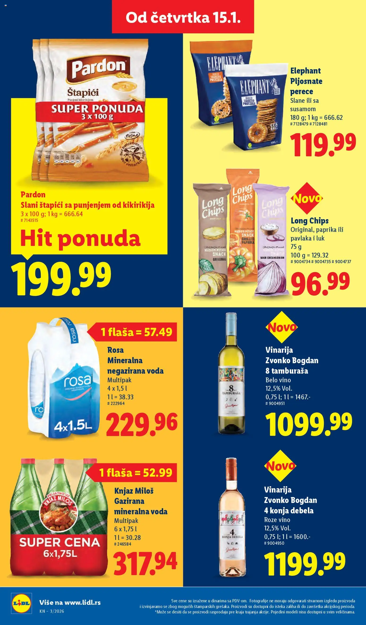 Lidl katalog - važi od 15.01.2026 | Strana: 32 | Proizvode: Negazirana voda, Voda, Belo vino, Vino