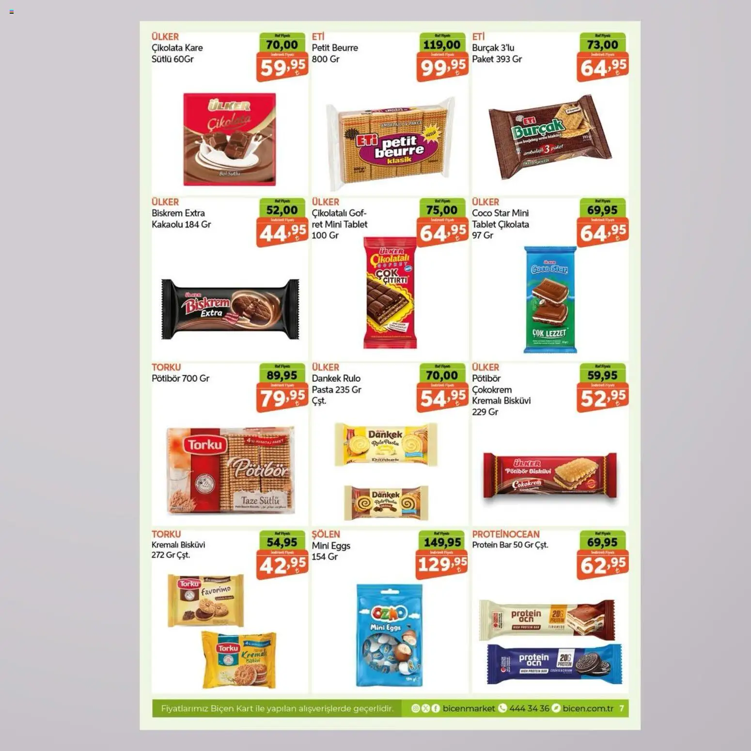 Biçen Market Katalog - 16.04.2026 tarihinden itibaren geçerlidir | Sayfa: 7 | Ürünler: Raf, Çikolata, Tablet, Bisküvi