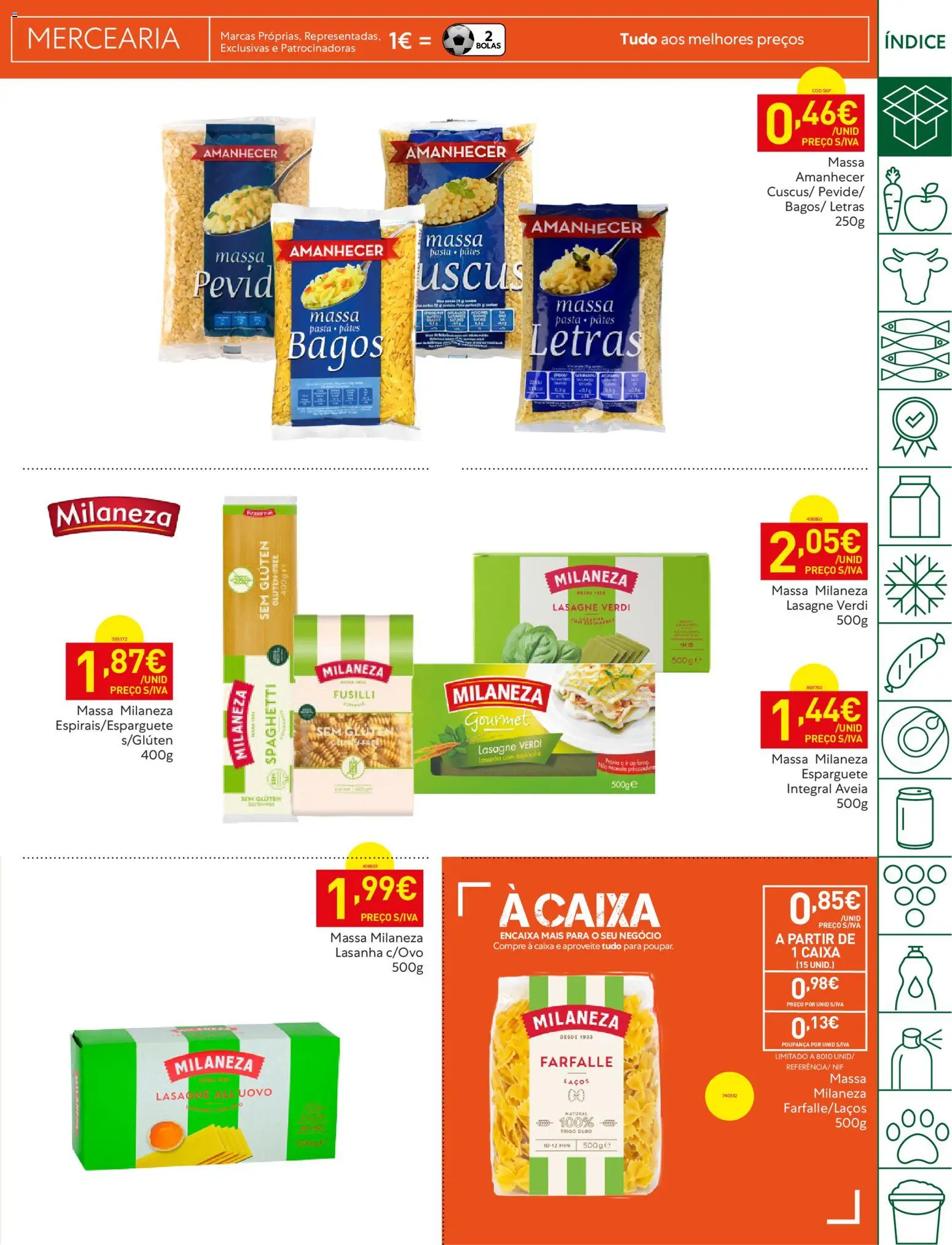 Recheio - Bons Negócios Madeira │ válido de 07.04.2026 | Página: 23 | Produtos: Aveia, Esparguete, Milaneza, Lasanha