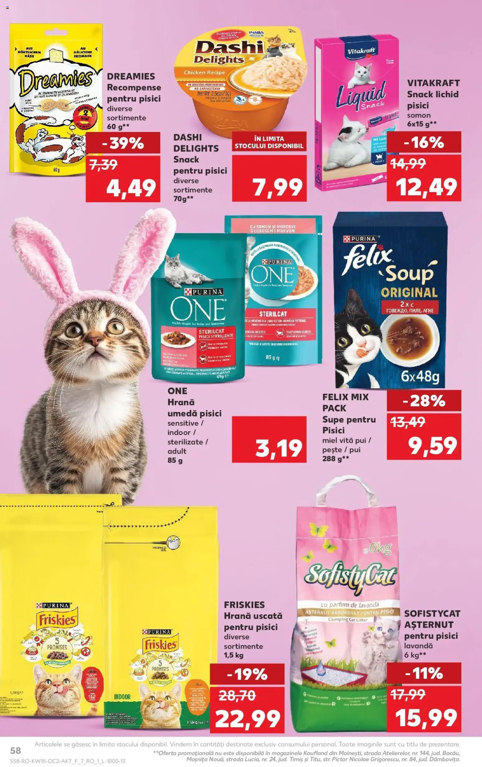 Noul catalog Kaufland – valabil de la 08.04.2026 | Pagină: 58 | Produse: Hacıyatmaz Kedi Oyuncağı, Parfum, Pește