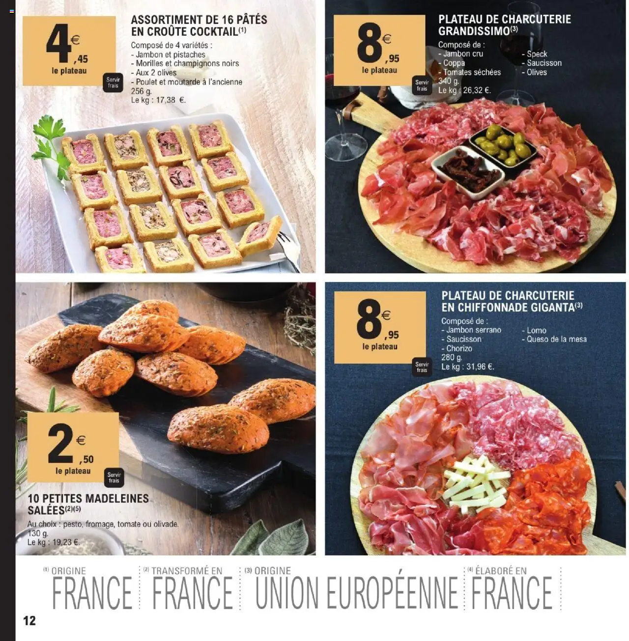  | Page: 12 | Produits: Jambon Cru, Tomates séchées, Jambon serrano, Moutarde