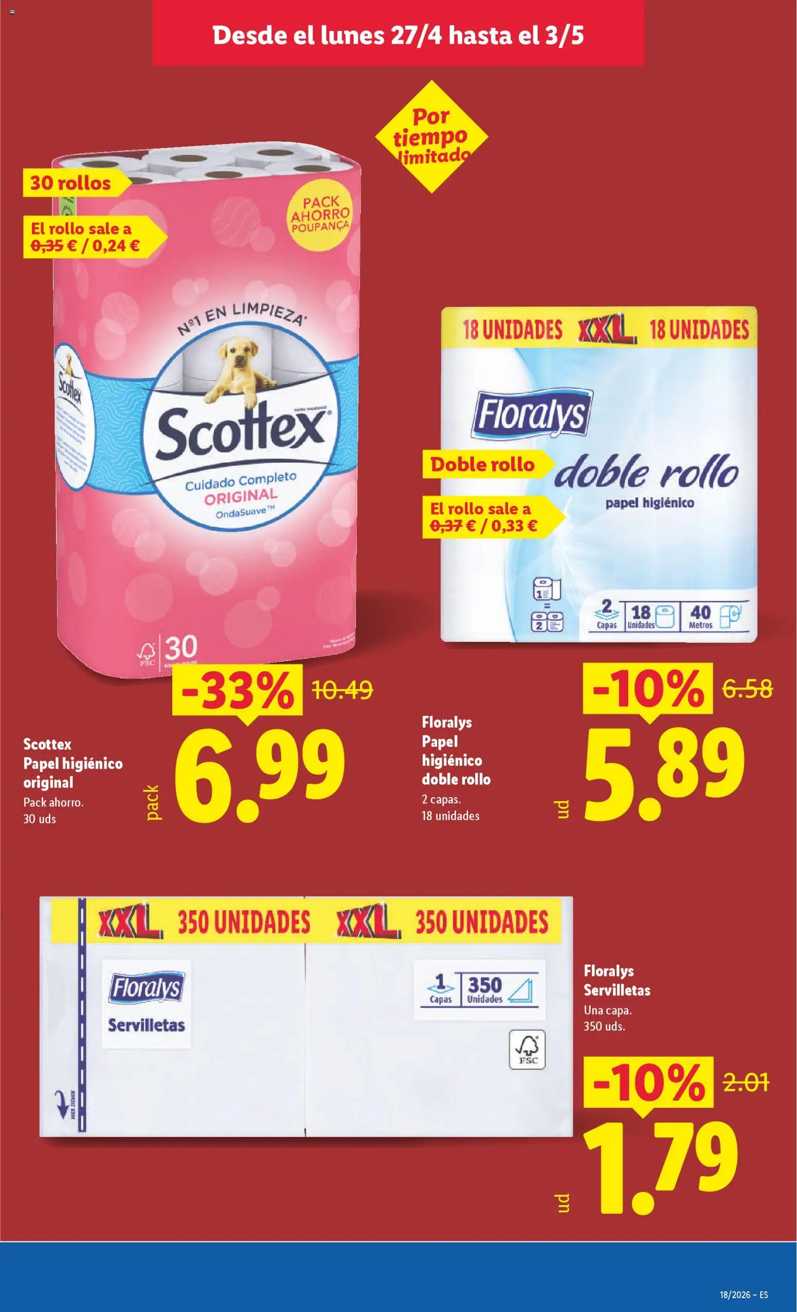 Lidl folleto │ válido desde el 27.04.2026 | Página: 15 | Productos: Papel higienico
