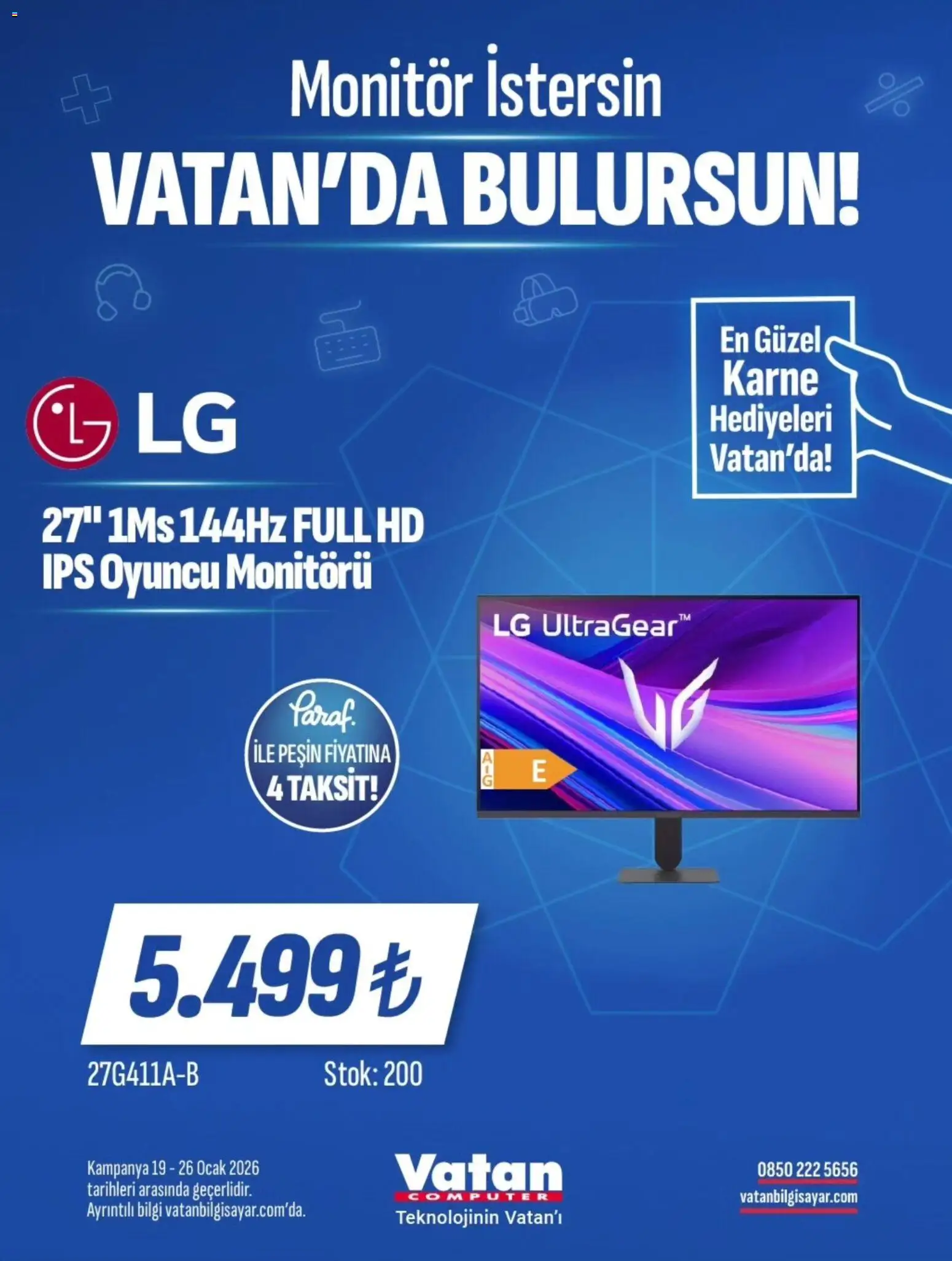 Vatan Bilgisayar İndirim - 19.01.2026 tarihinden itibaren geçerlidir | Sayfa: 19 | Ürünler: Monitör, Oyuncu, Ocak