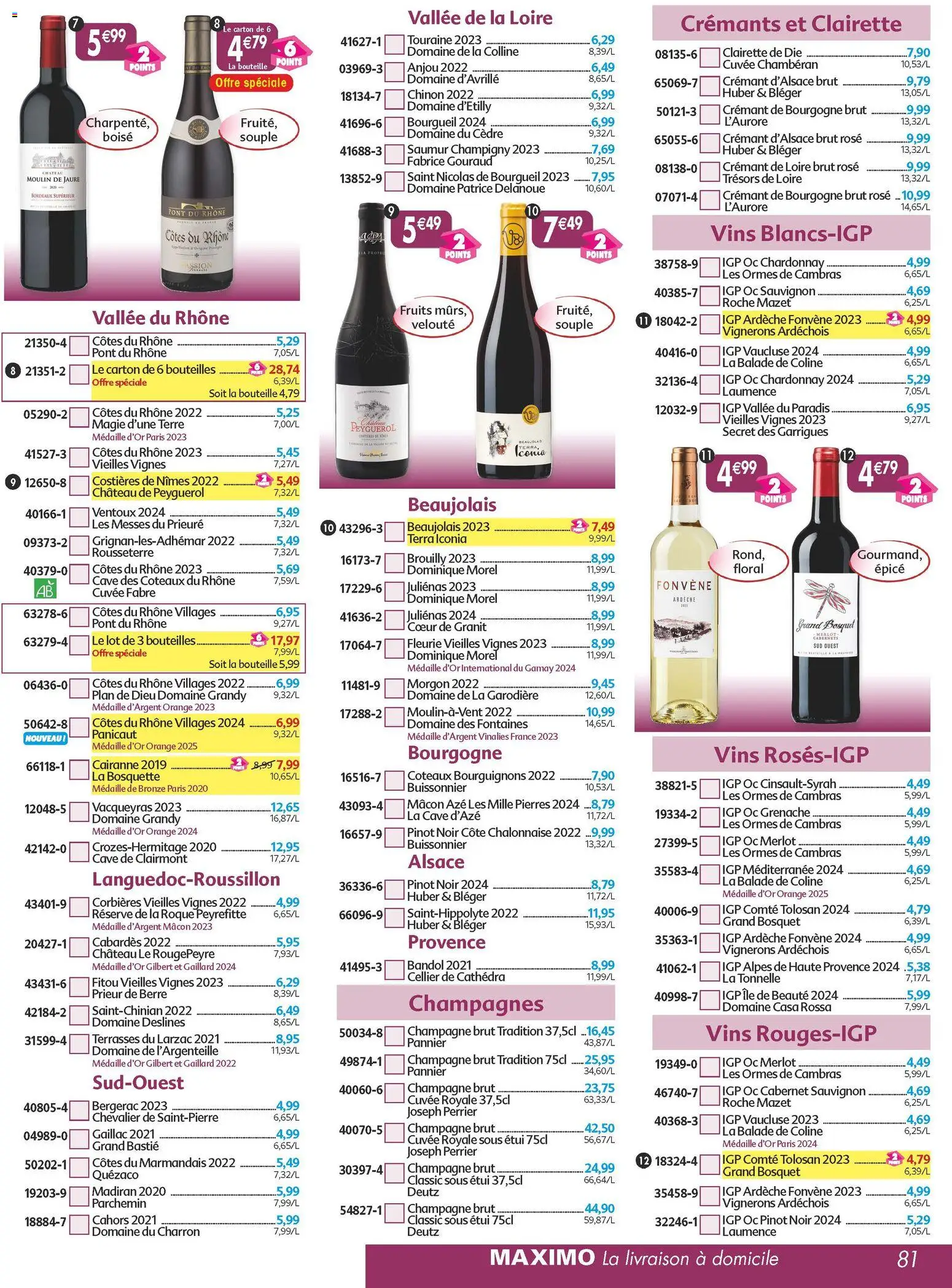 {H1} | Page: 81 | Produits: Orange, Crémant de bourgogne, Champagne, Crémant d'alsace