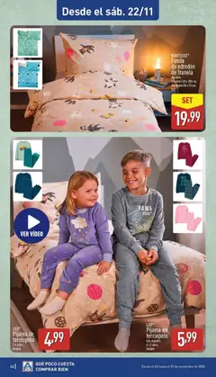 Vista previa Aldi folleto Península válido desde el 17.11.2025 | Página: 42 | Productos: Edredón, Pijama, Video, Almohada