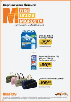 Migros Katalog - Migroskop - 24.07.2025 tarihinden itibaren geçerlidir | Sayfa: 54 | Ürünler: Fırça, Diş macunu, Yağ, Su