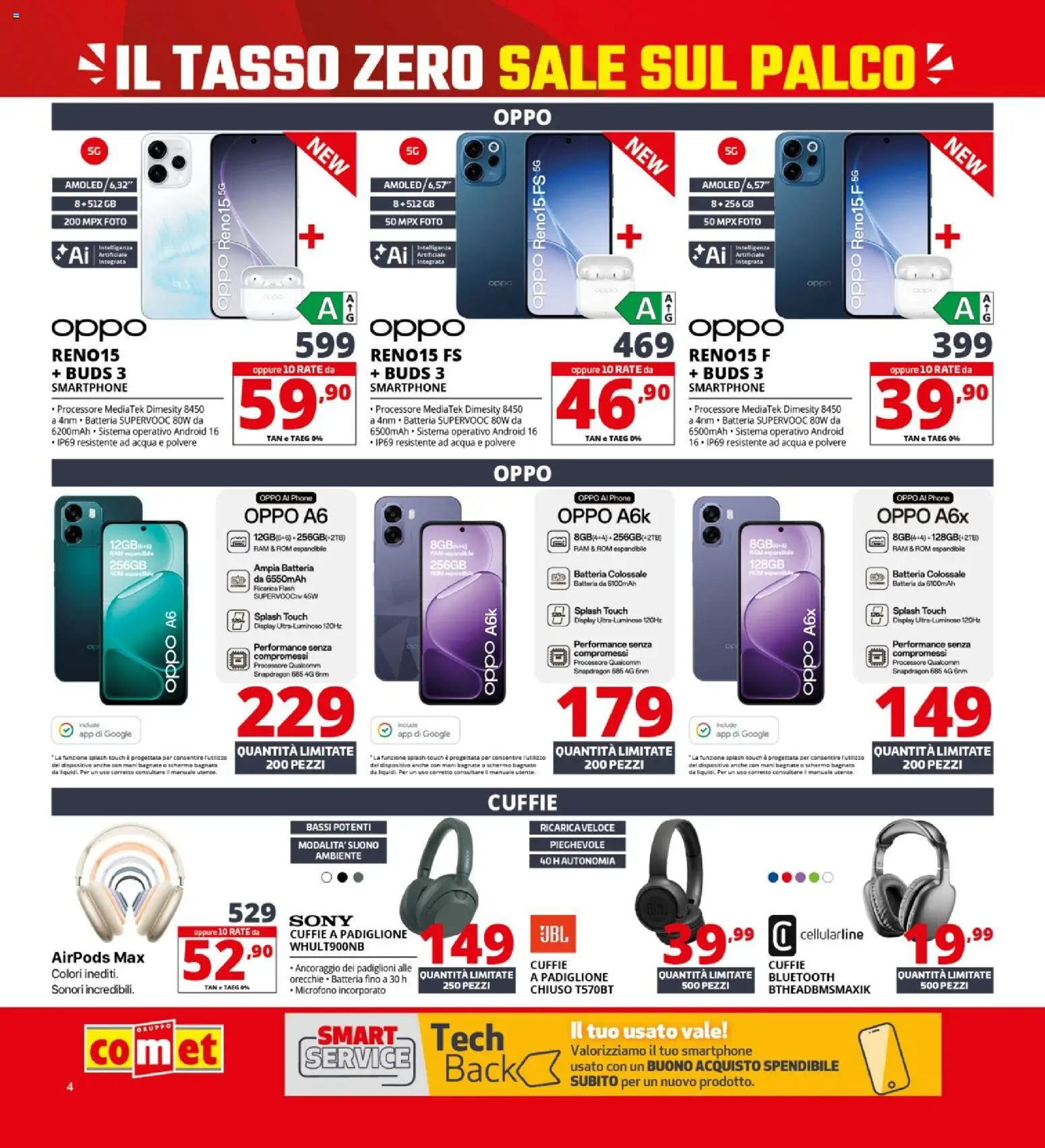 Volantino Comet del 19.02.2026 | Pagina: 4 | Prodotti: Sale, Cuffie, Microfono, Batteria