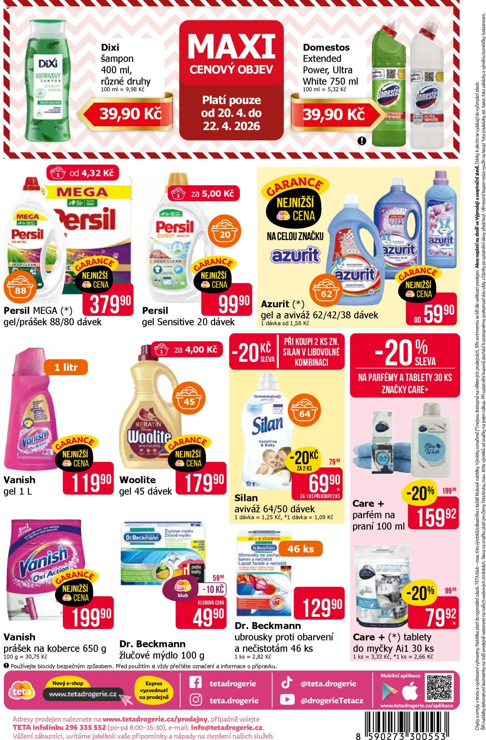 TETA Drogerie leták od 09.04.2026 | Strana: 16 | Produkty: Žlučové mýdlo, Ubrousky, Koberce, Šampon