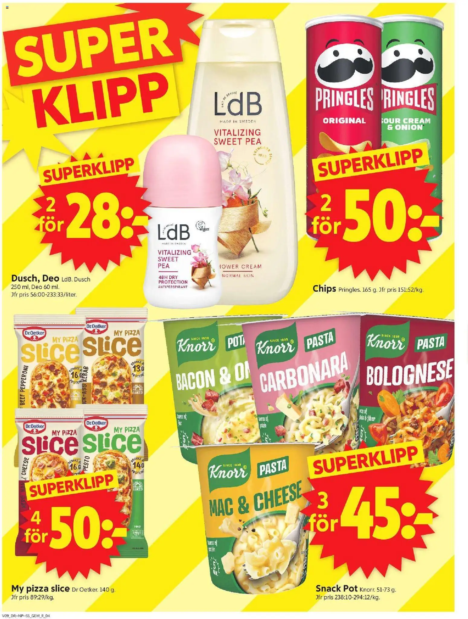 ICA Supermarket reklamblad aktuell från 23.02.2026 | Sida: 4 | Produkter: Gem, Bacon, Pizza, Pasta