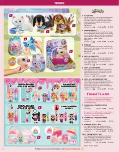 YUMMILAND LIPGLOSS PUPPEN, 6 Charaktere im zweifarbigen Süßigkeitenlook - mit magischem Farbwechsel und passendem Lipgloss zum selbst kreieren. Inklusive Schlüsselanhänger. Sortiert. ab 27.10.2025 gültig | Seite: 80