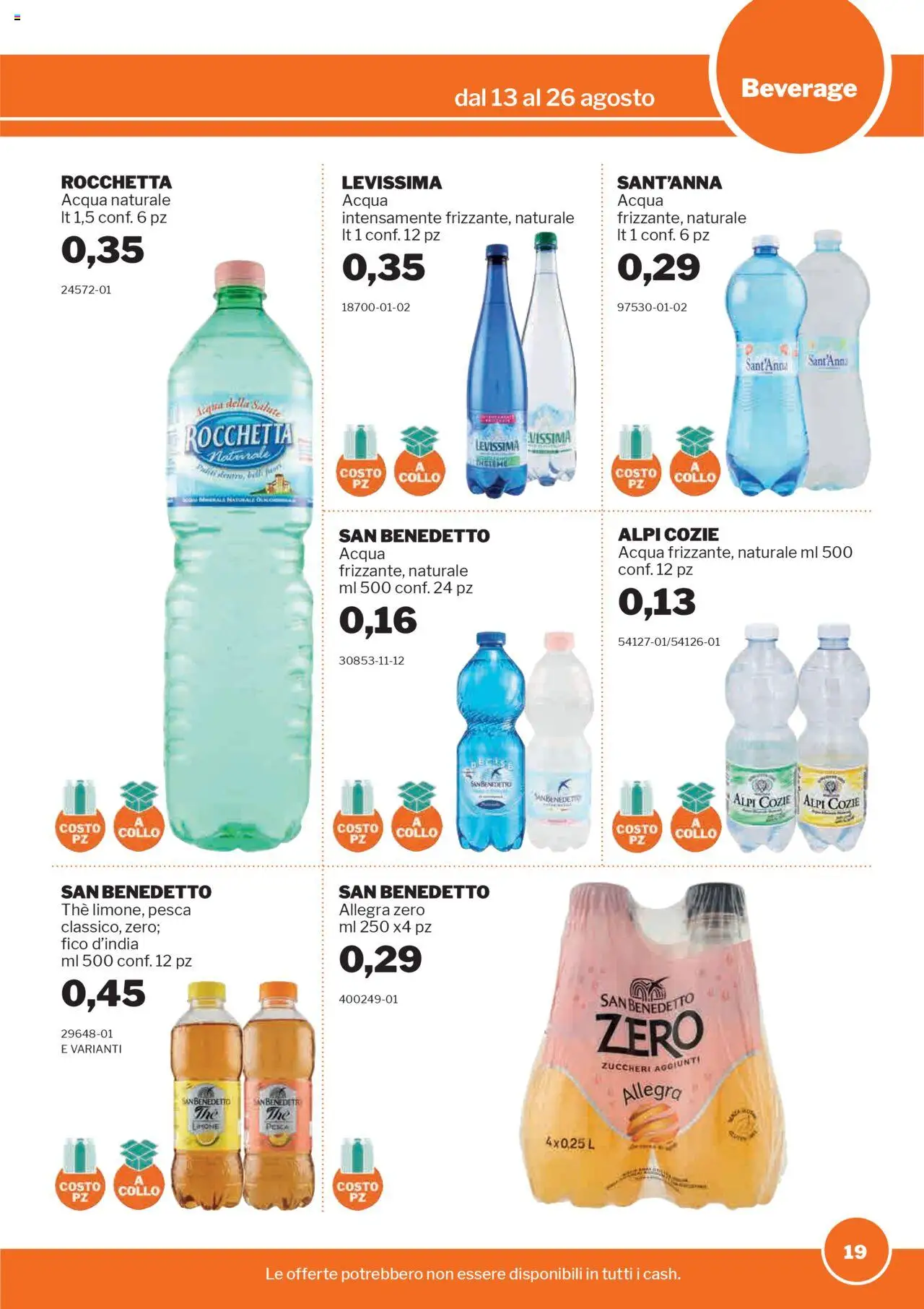 Volantino Sogegross del 13.08.2025 | Pagina: 19 | Prodotti: Acqua, Limone, The, Acqua naturale