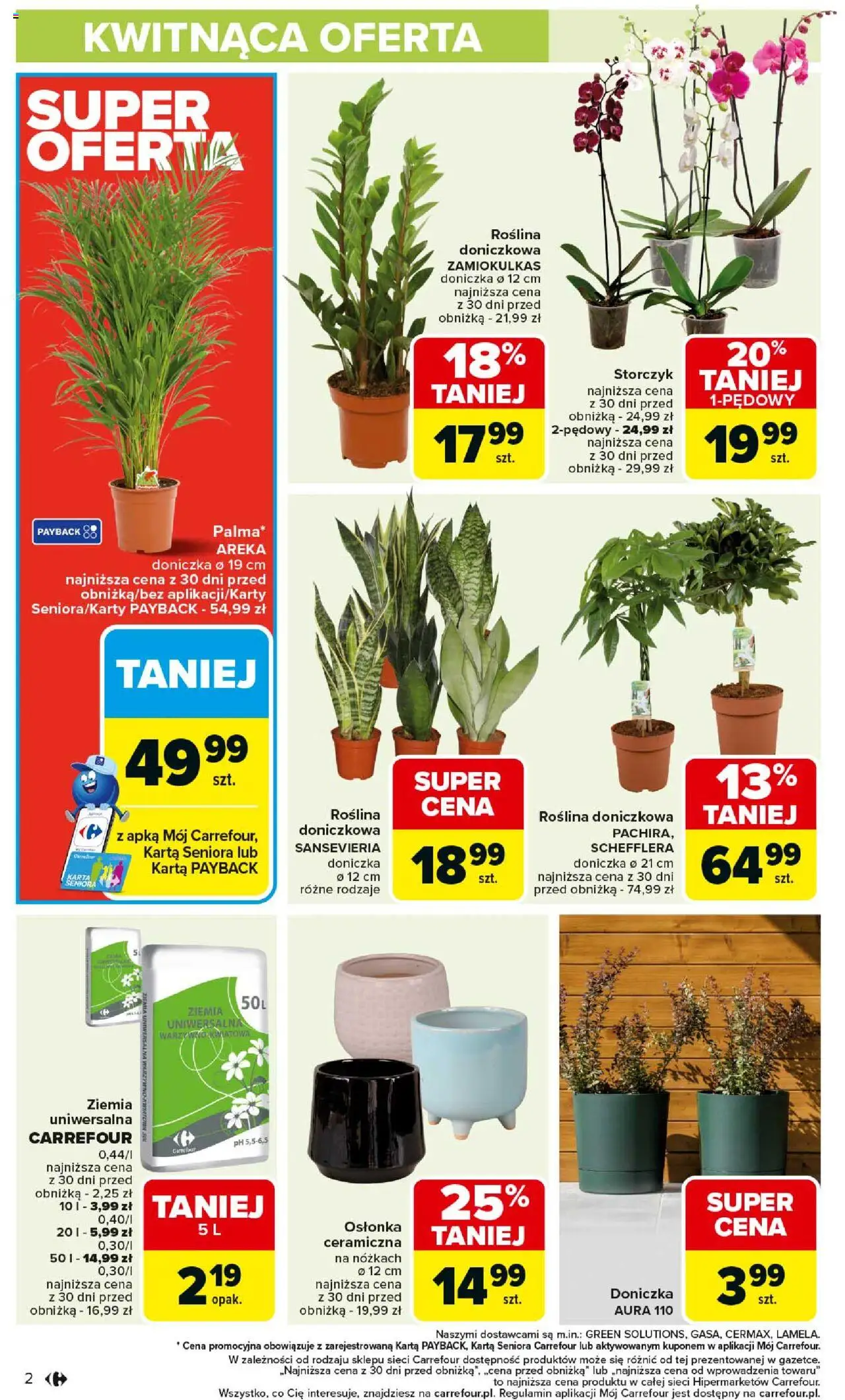 Carrefour Gazetka - Łap okazje od 11.09.2025 | Strona: 2 | Produkty: Karta, Zamiokulkas, Doniczka, Storczyk