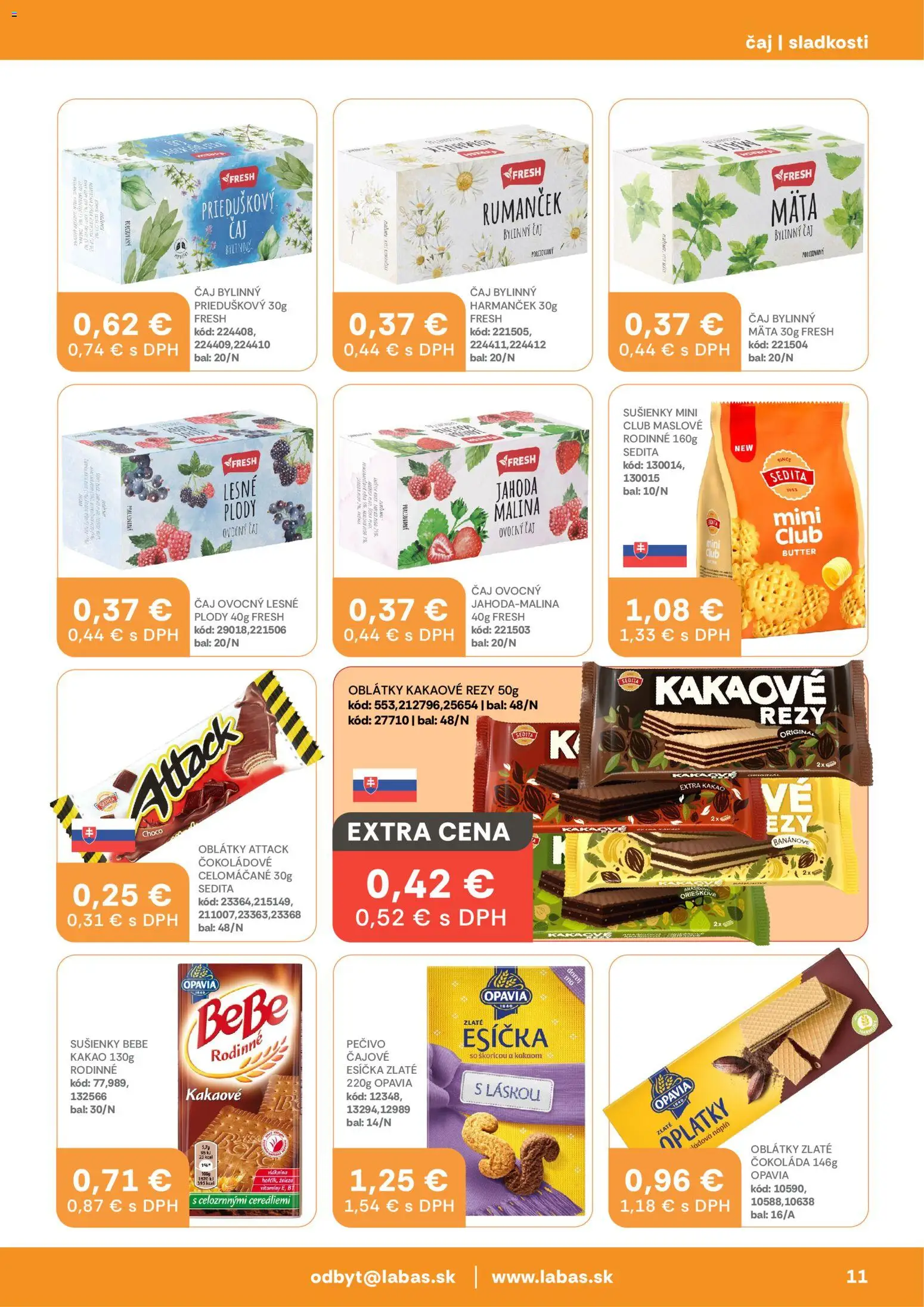 Nové Labaš akcie – leták je platný od 13.02.2026 | Strana: 11 | Produkty: Čaj, Čokoláda, Kakao