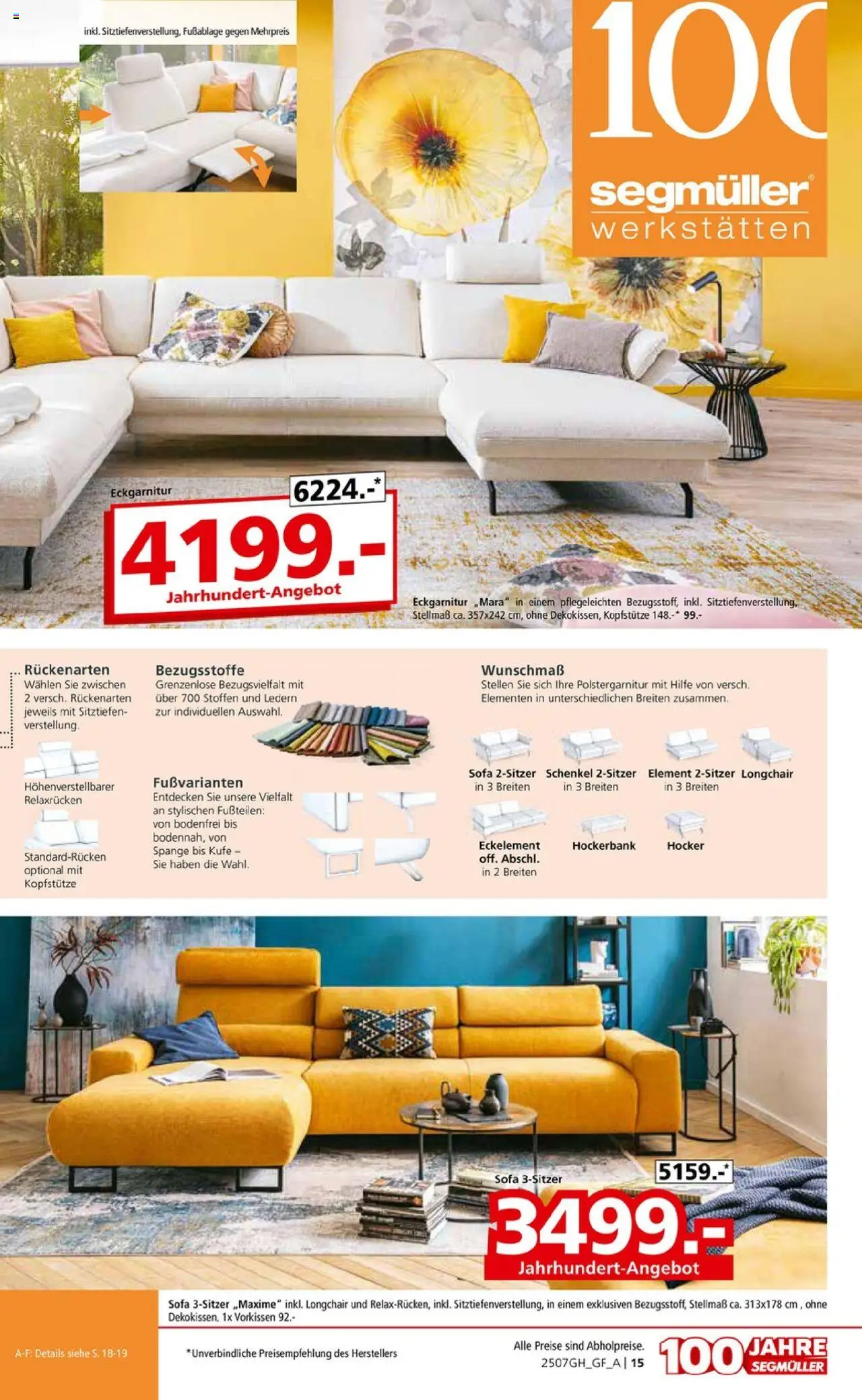 Segmüller Highlight - gültig ab dem 19.07.2025 | Seite: 25 | Produkte: Hocker, Sofa