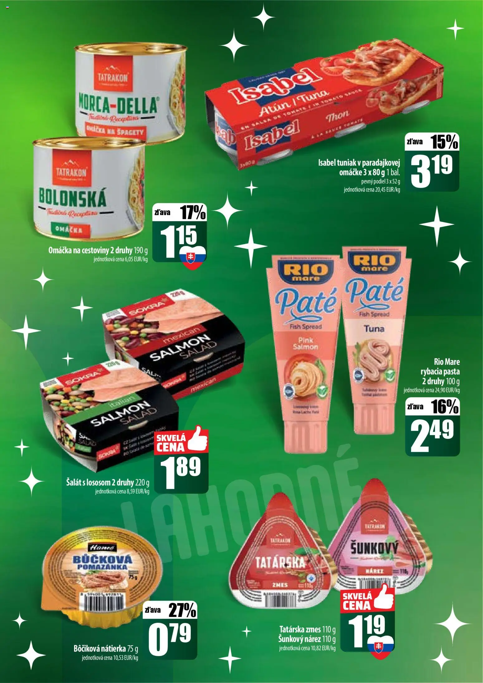 Nové COOP Jednota akcie – leták je platný od 11.12.2025 | Strana: 33 | Produkty: Tuniak, Cestoviny, Šalát, Omáčka