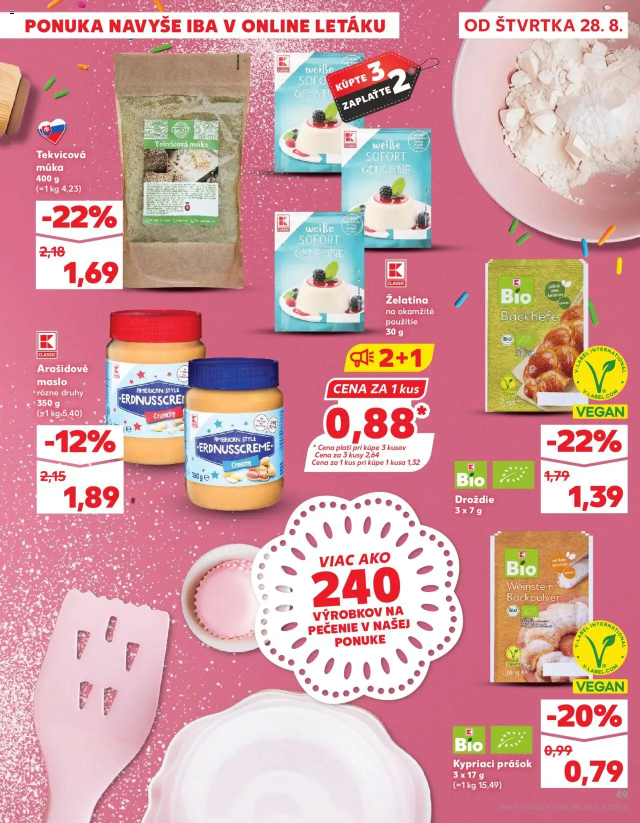 Kaufland SK akciós ujság - amely érvényes a következő dátumtól: 28.08.2025 | Oldal: 49 | Termékek: Vegán