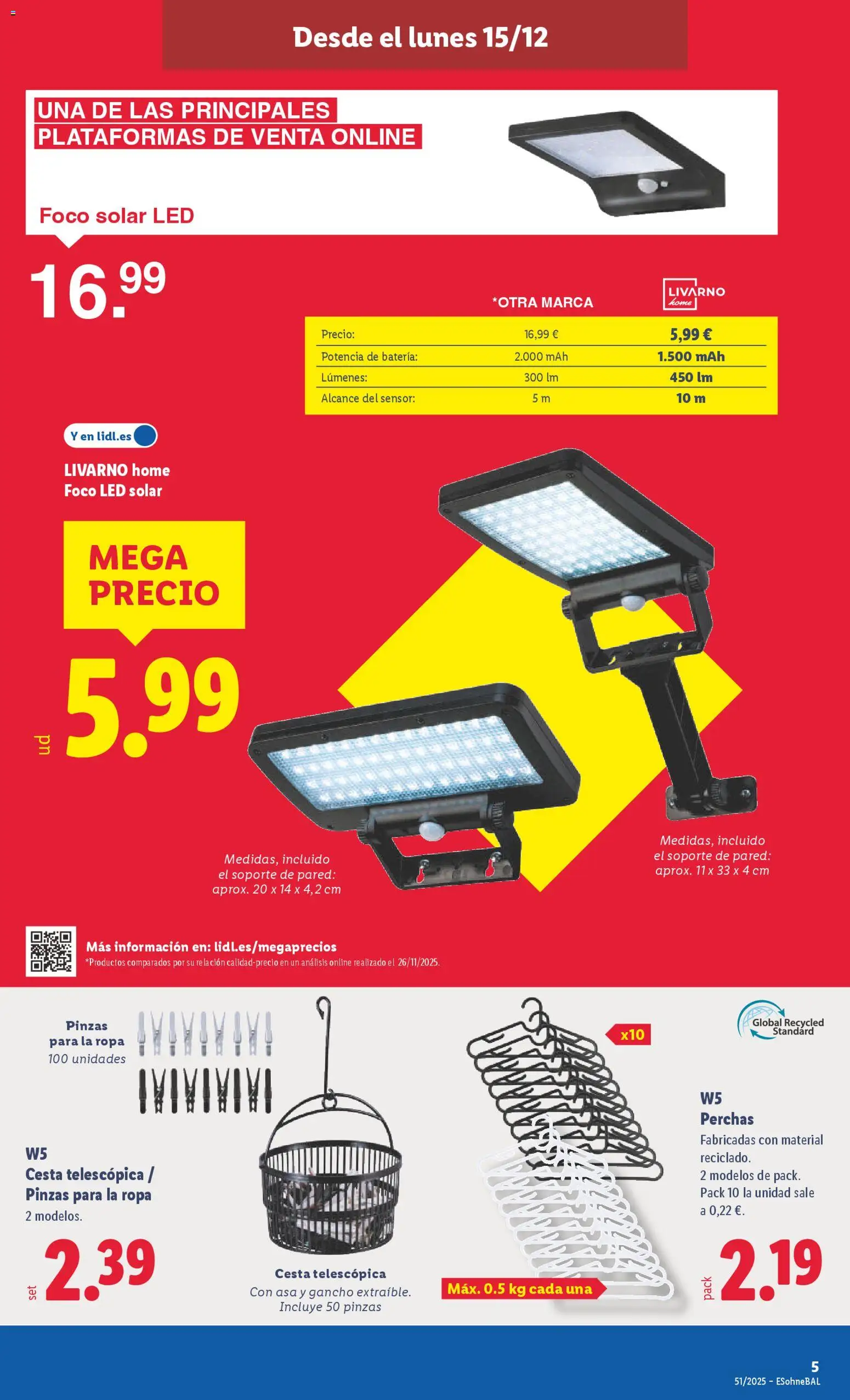 Lidl folleto de bazar │ válido desde el 15.12.2025 | Página: 11 | Productos: Ropa, Batería, Cesta