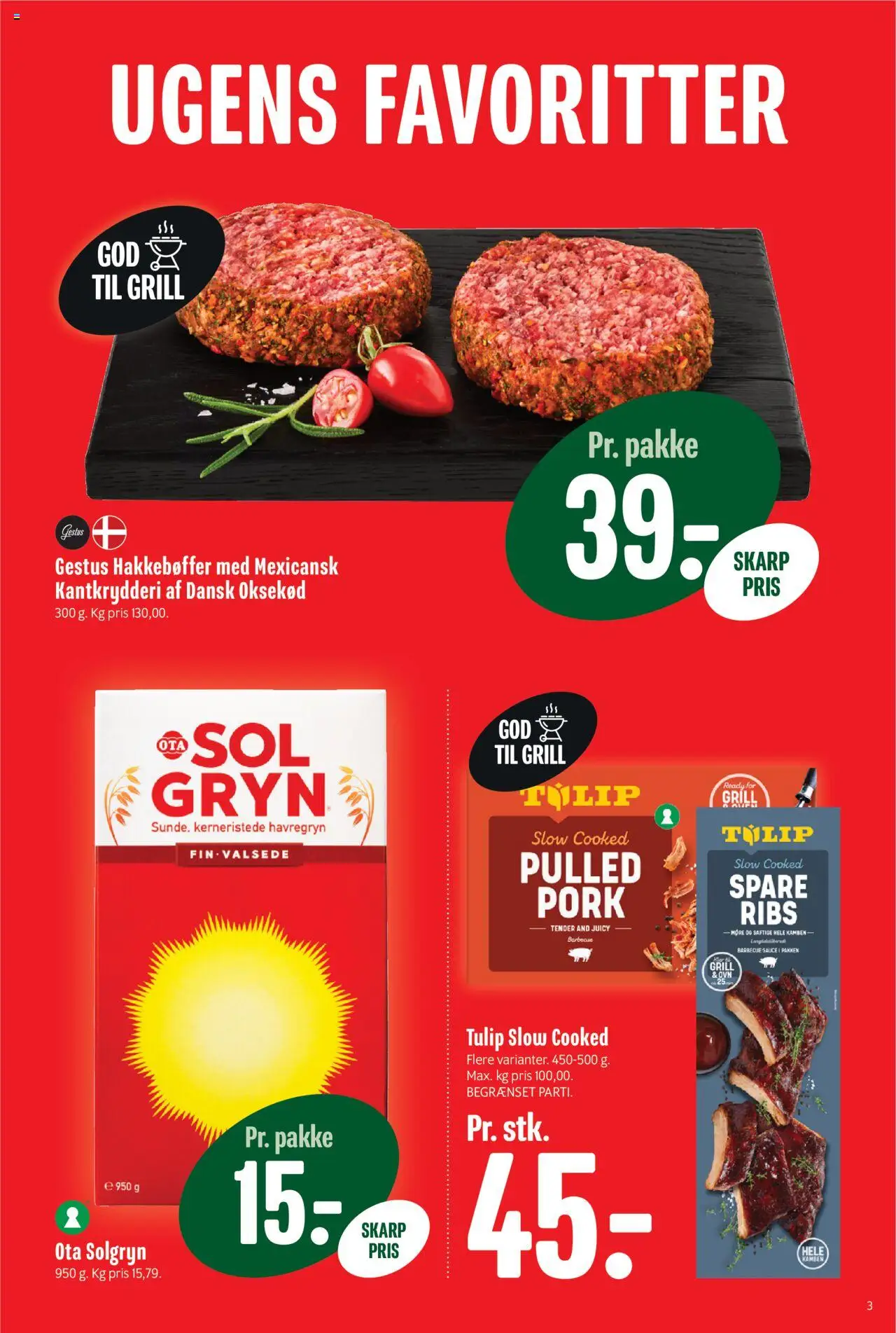 Min Købmand Tilbudsavis gyldig fra 08.08.2025 | Side: 3 | Produkter: Oksekød, Havregryn, Ovn, Grill