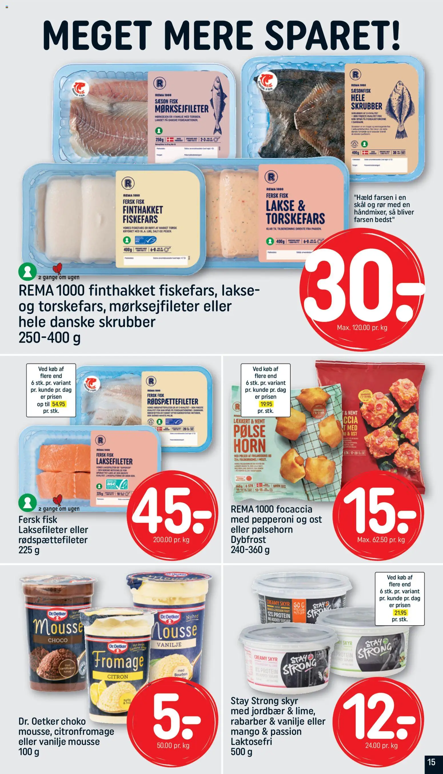 Rema 1000 tilbudsavis – gyldig fra 18.01.2026 | Side: 15 | Produkter: Mango, Jordbær, Vanilje, Focaccia