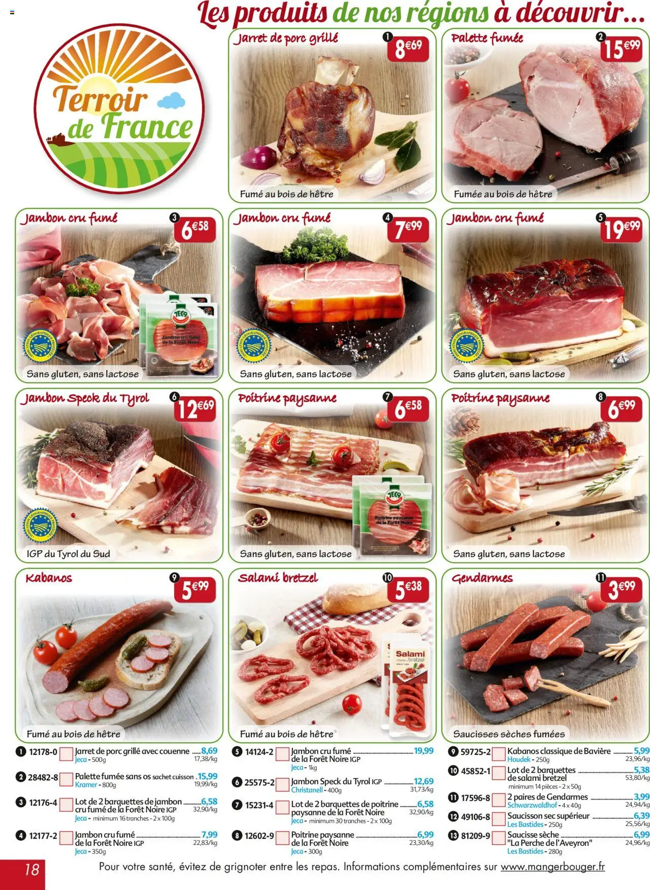  | Page: 18 | Produits: Saucisson, Saucisson sec, Salami, Jambon