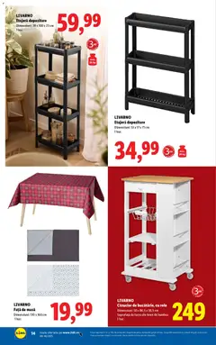 Ofertele Lidl valabile de la 27.10.2025 | Pagină: 14 | Produse: Față de masă, Masă, Role, Etajeră