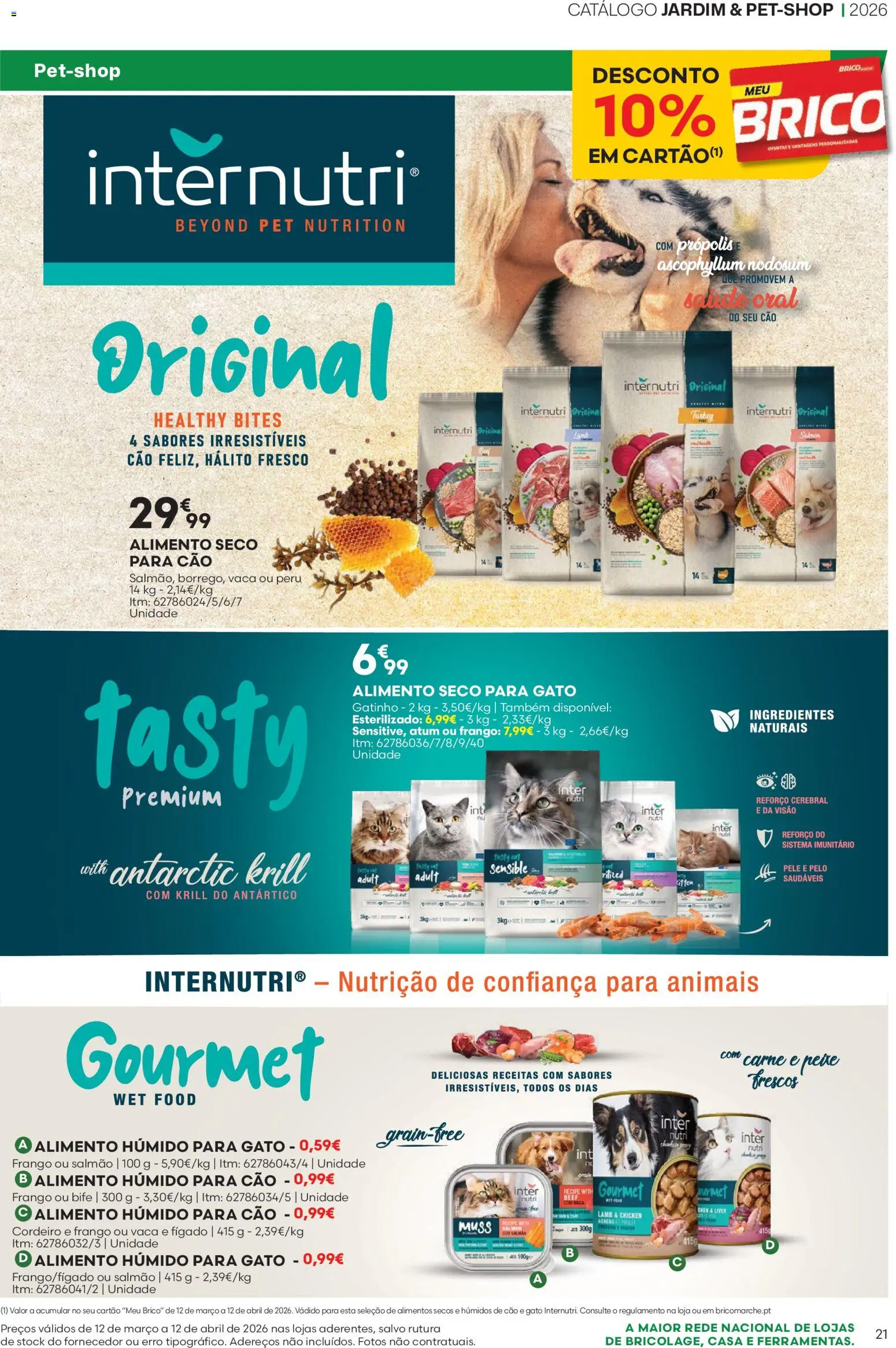 BricoMarché F04 JardimPetShop │ válido de 12.03.2026 | Página: 21 | Produtos: Atum, Frango, Peru, Carne